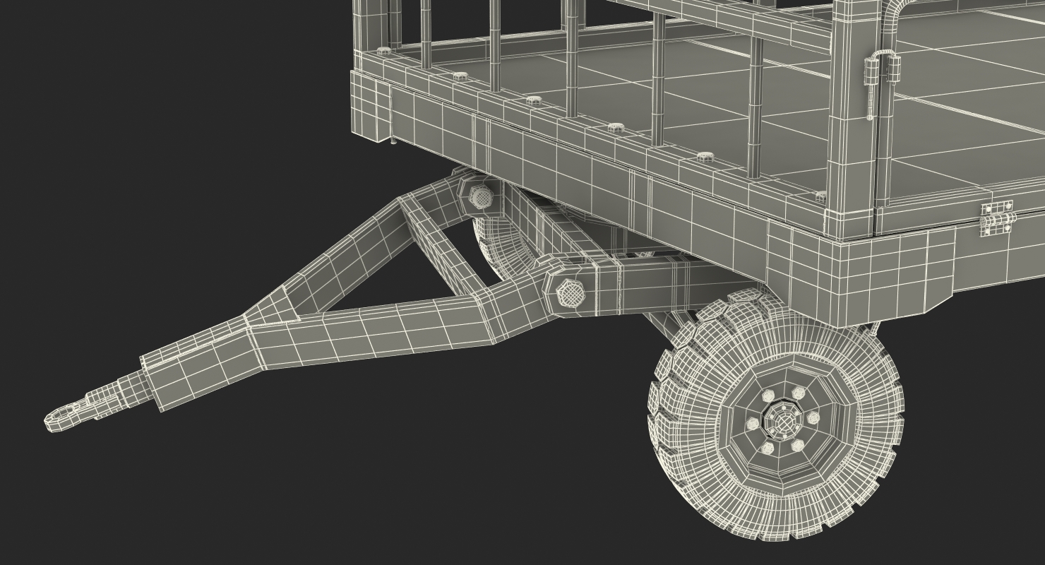 Airport Luggage Trolley Baggage Trailer 3D model