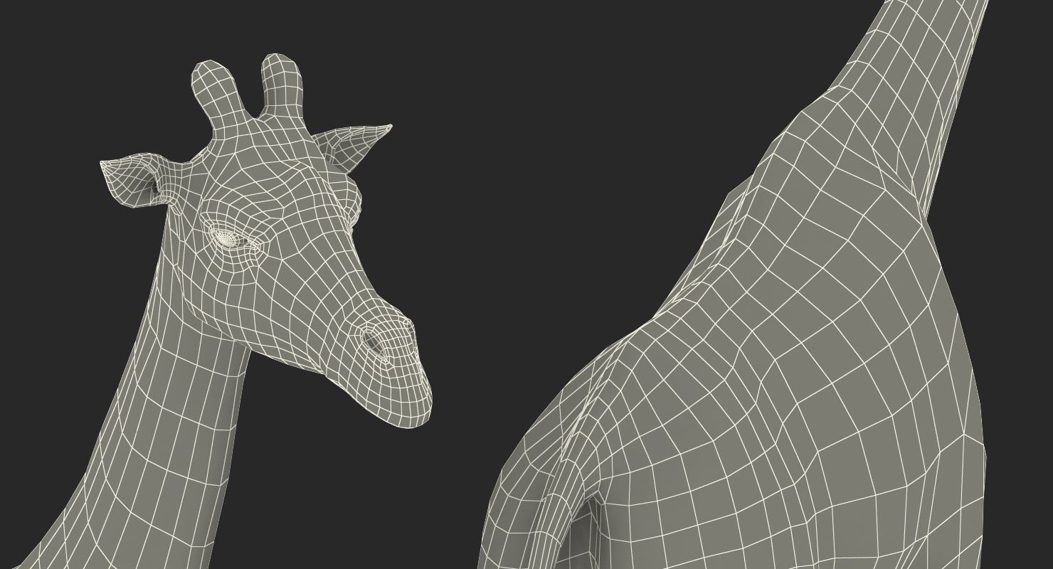 Giraffe Walking Pose Fur 3D model