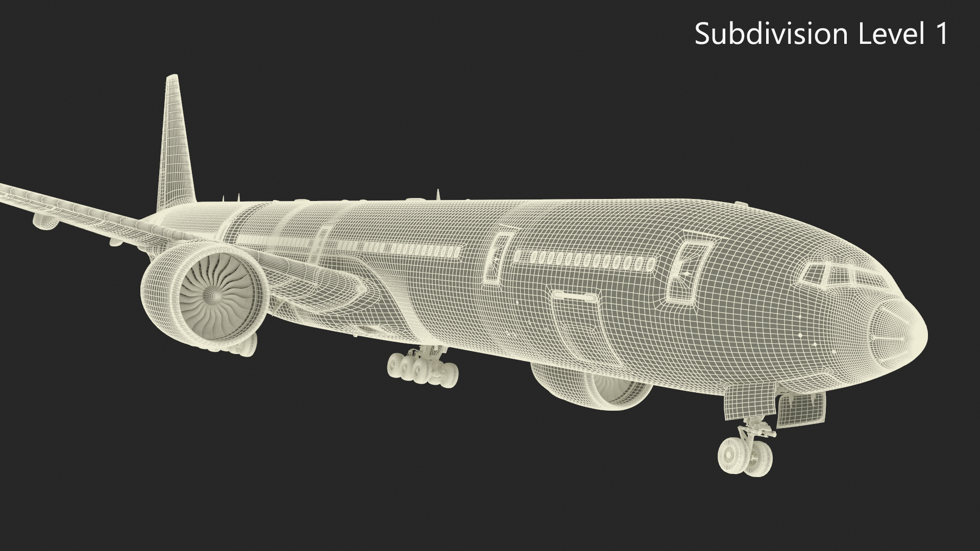 3D Boeing 777 Singapore Airlines Rigged