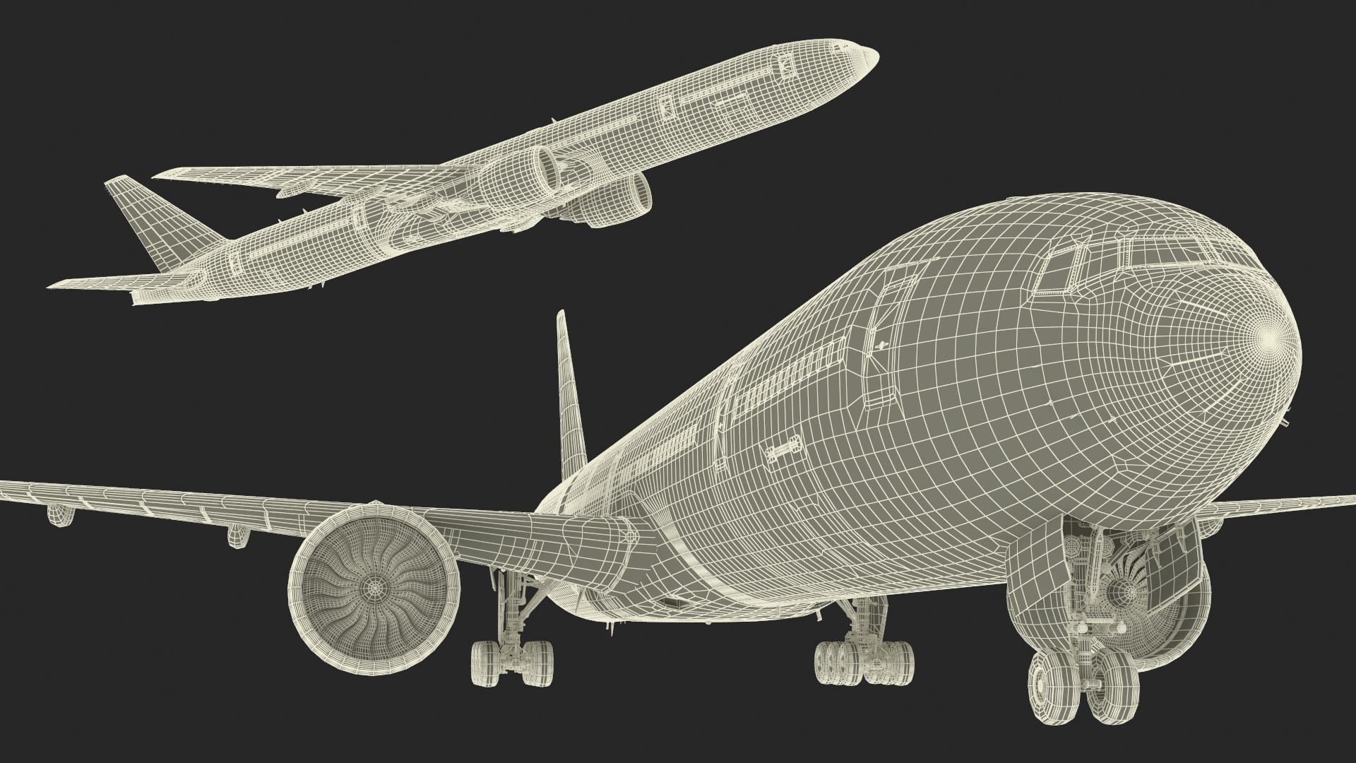 3D Boeing 777 Singapore Airlines Rigged