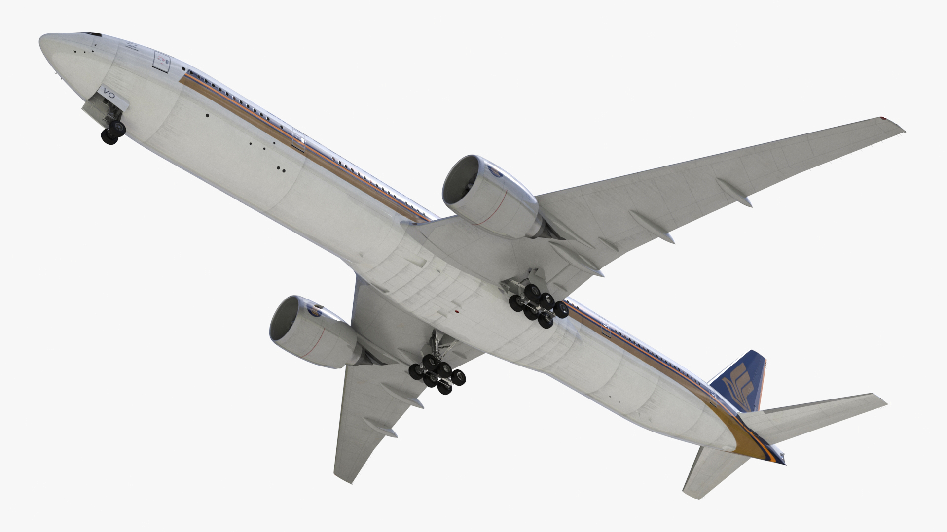 3D Boeing 777 Singapore Airlines Rigged