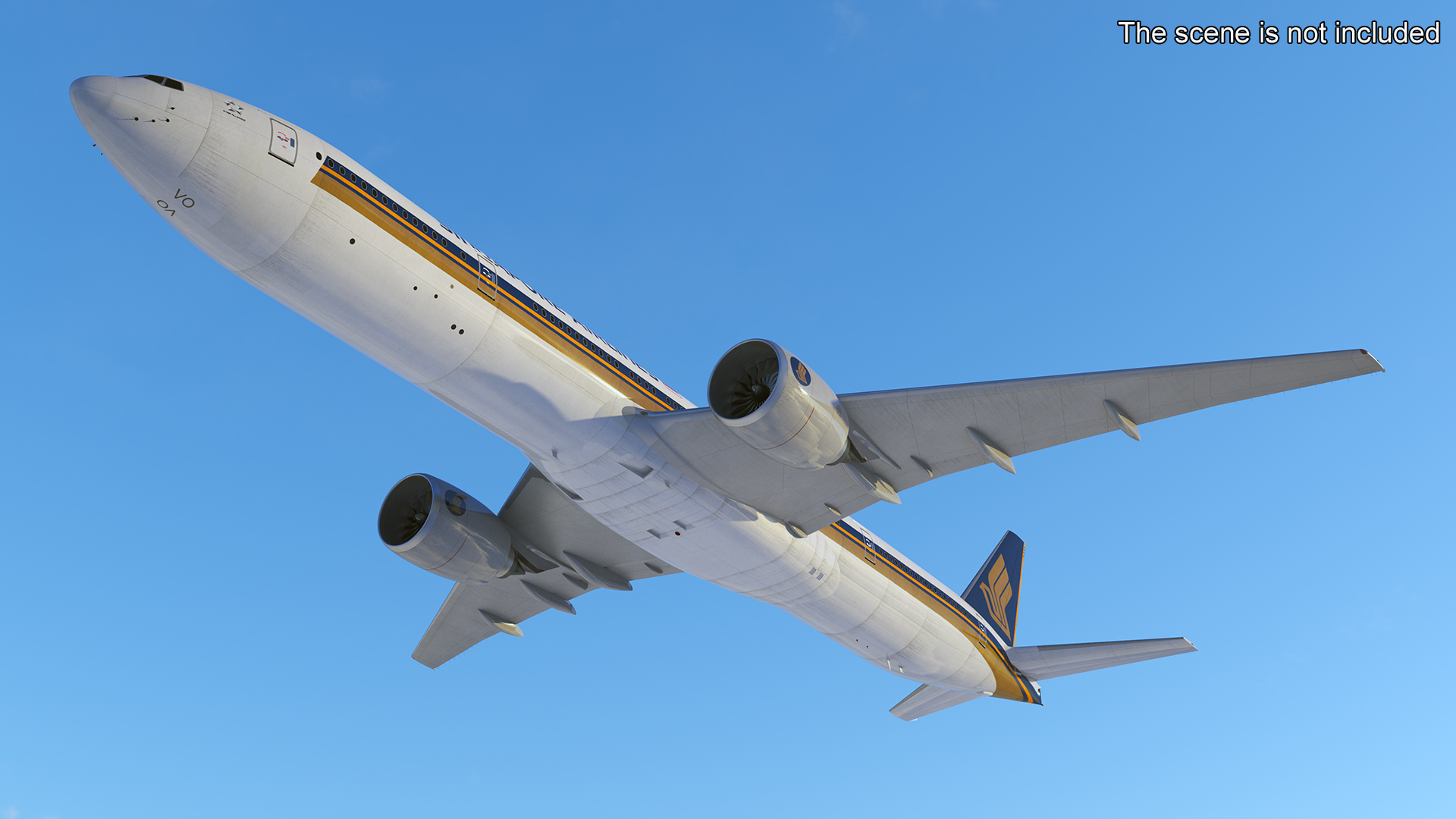 3D Boeing 777 Singapore Airlines Rigged