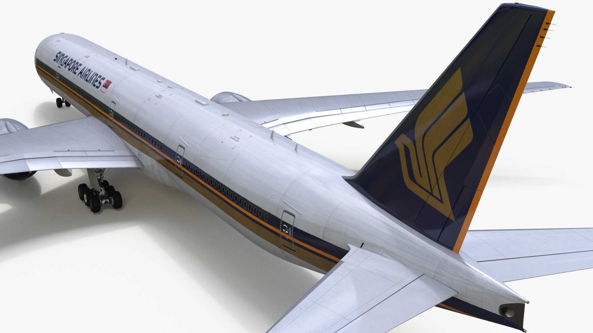 3D Boeing 777 Singapore Airlines Rigged