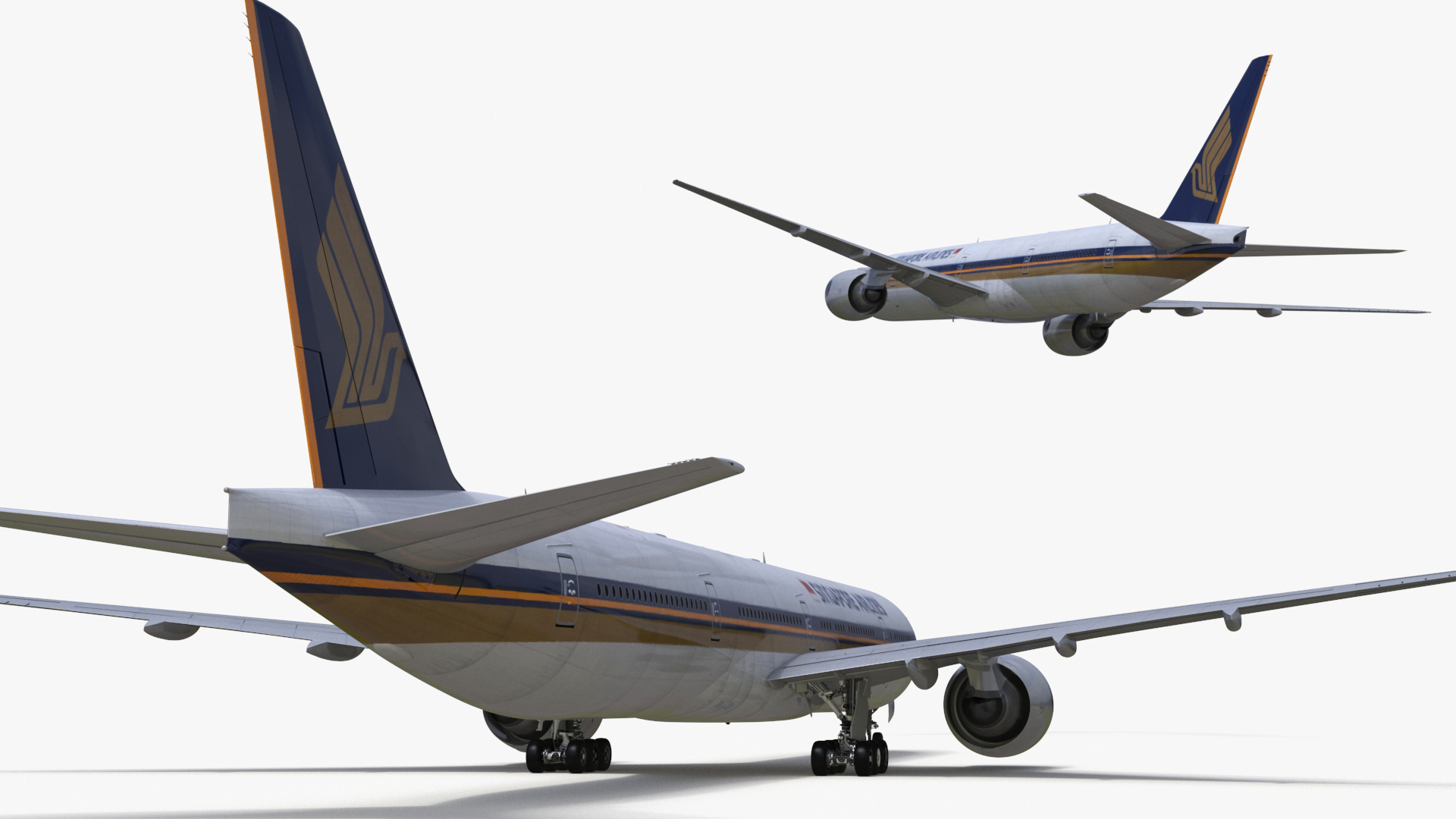 3D Boeing 777 Singapore Airlines Rigged