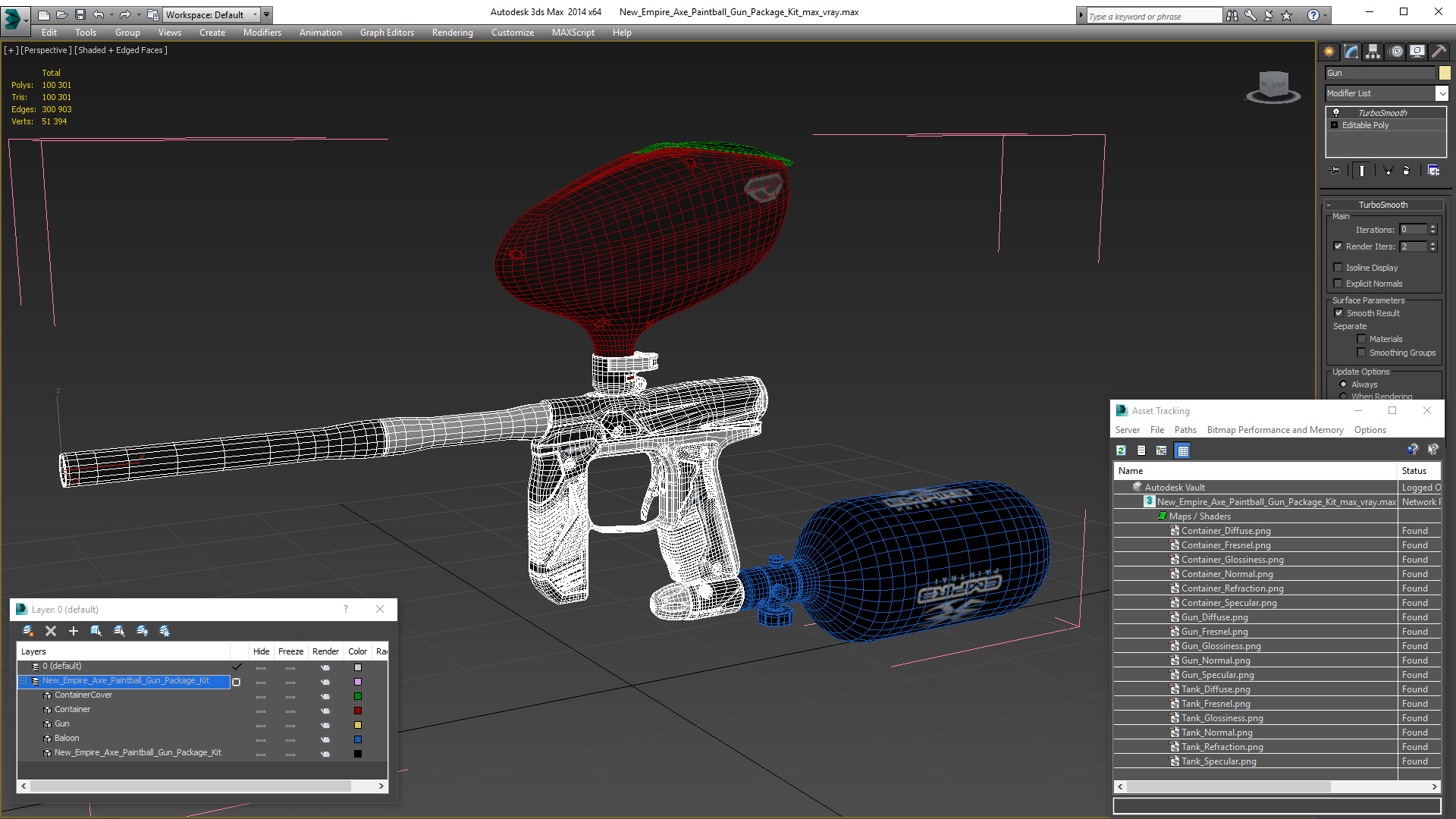 3D model New Empire Axe Paintball Gun Package Kit