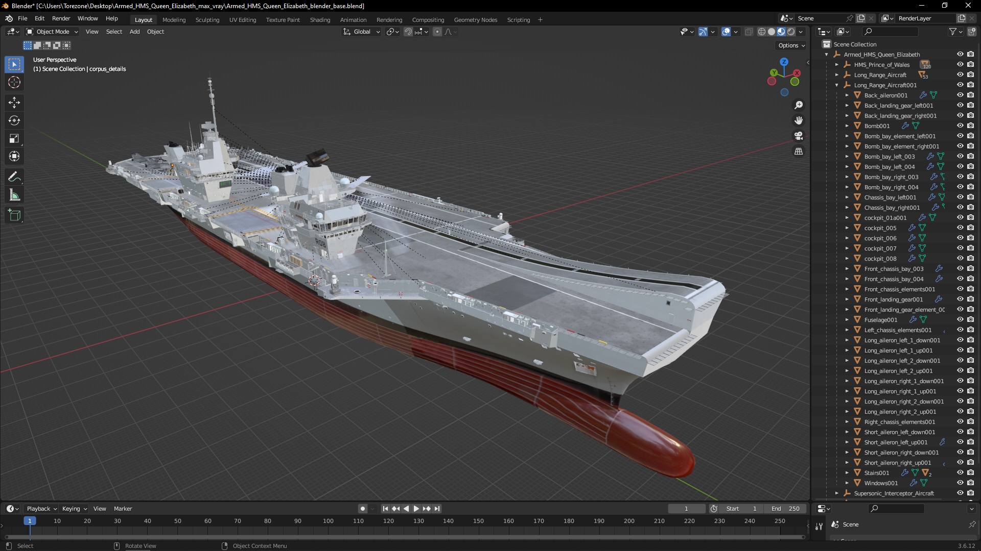 3D model Armed HMS Queen Elizabeth