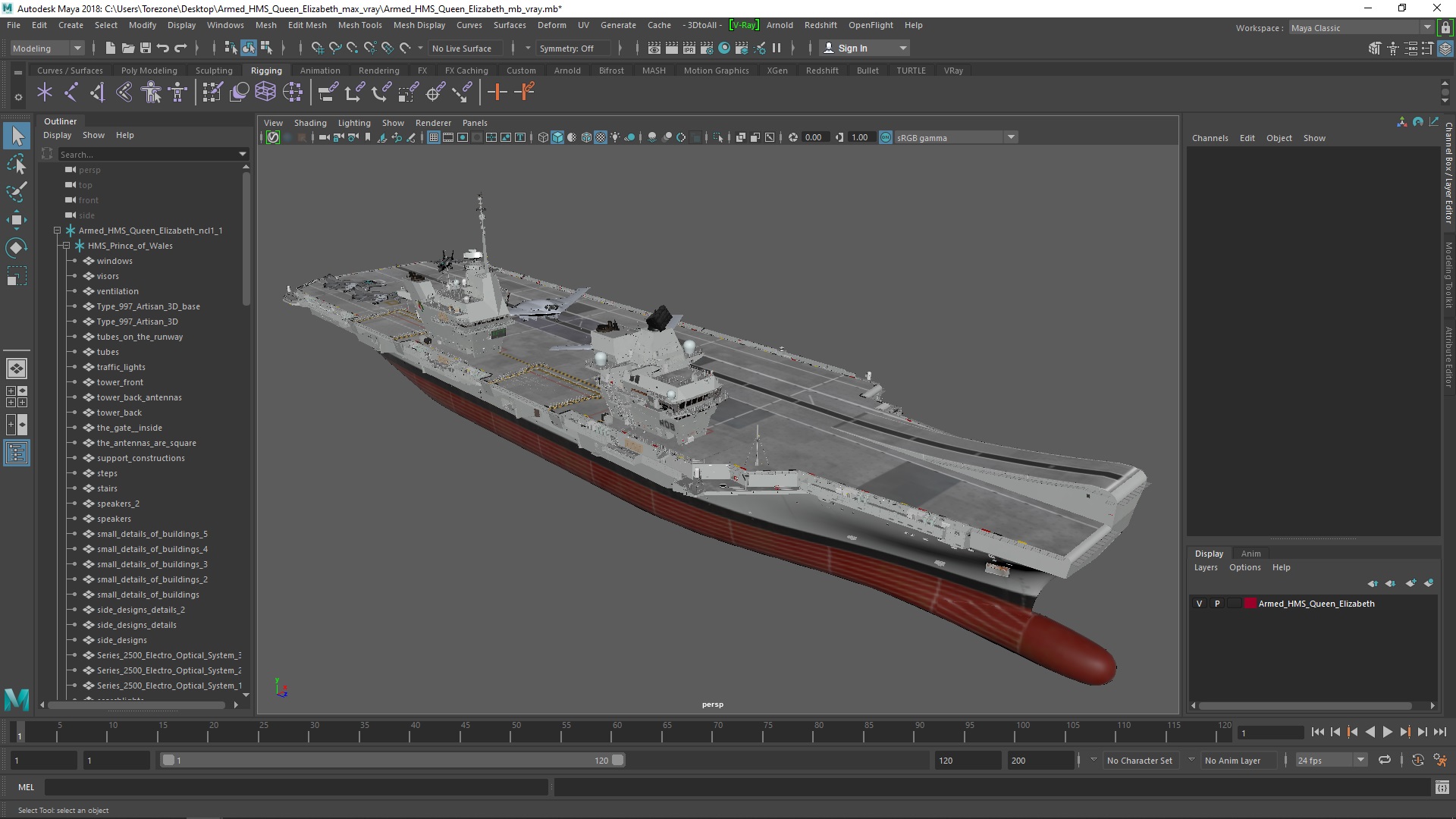 3D model Armed HMS Queen Elizabeth