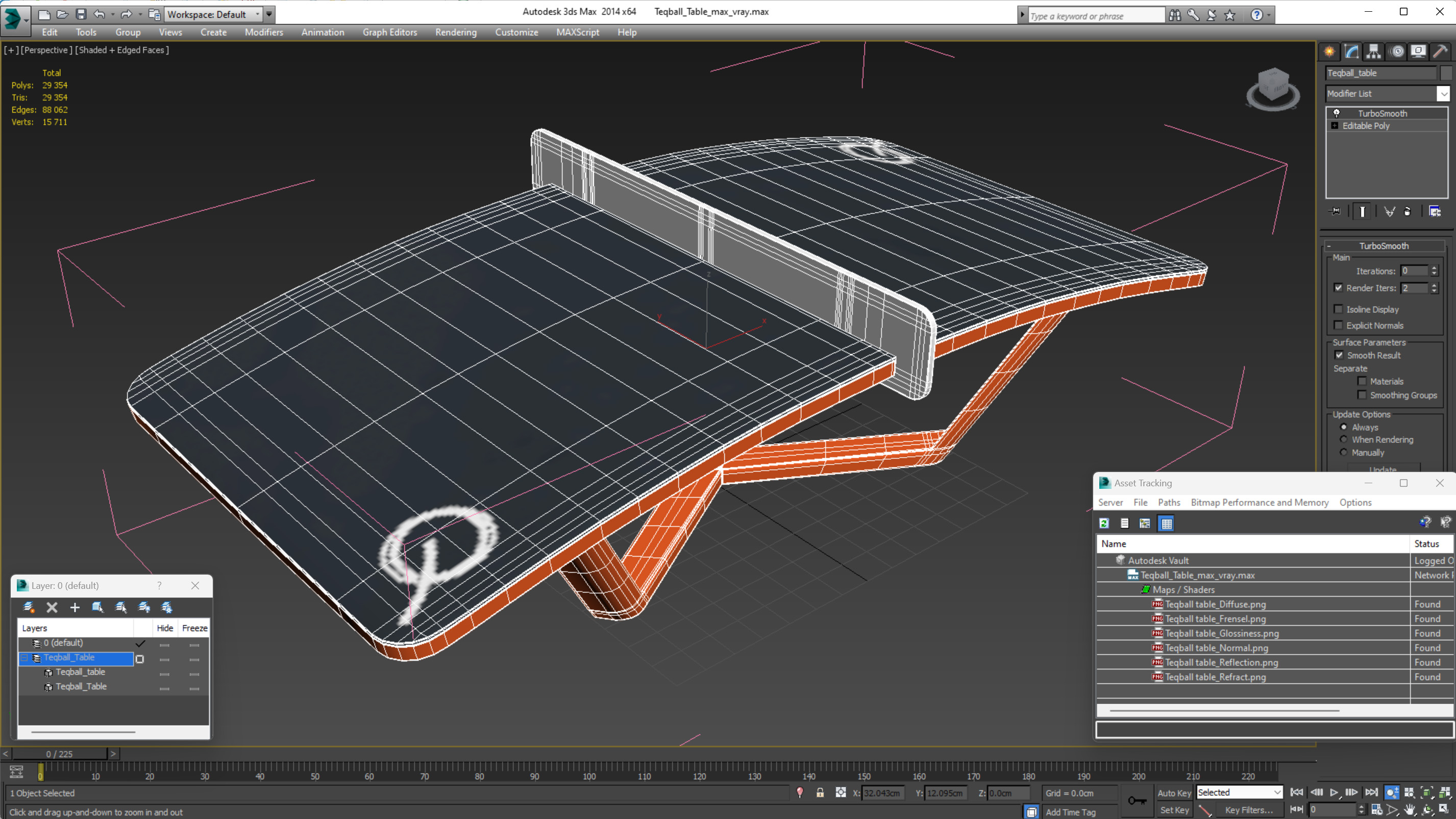 3D Teqball Table model