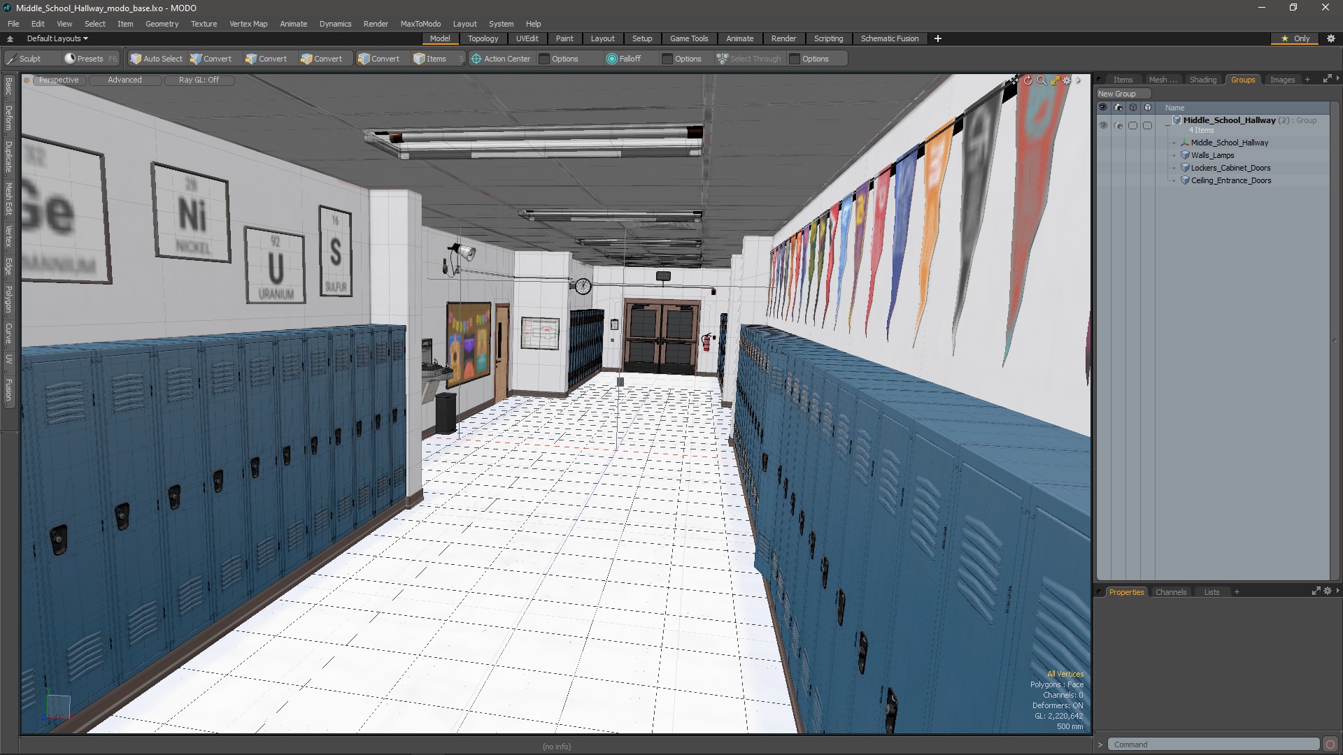 3D Middle School Hallway