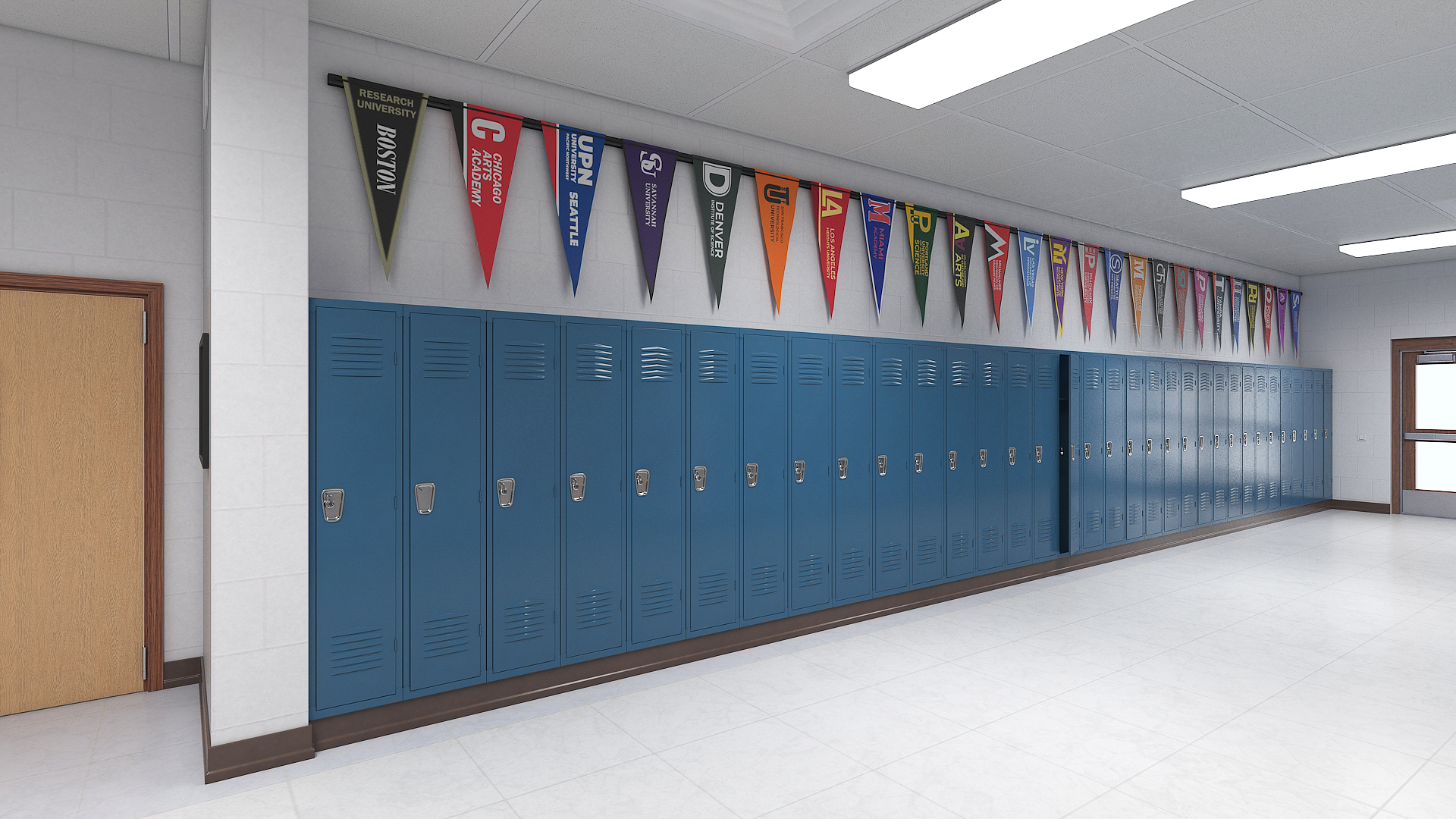 3D Middle School Hallway