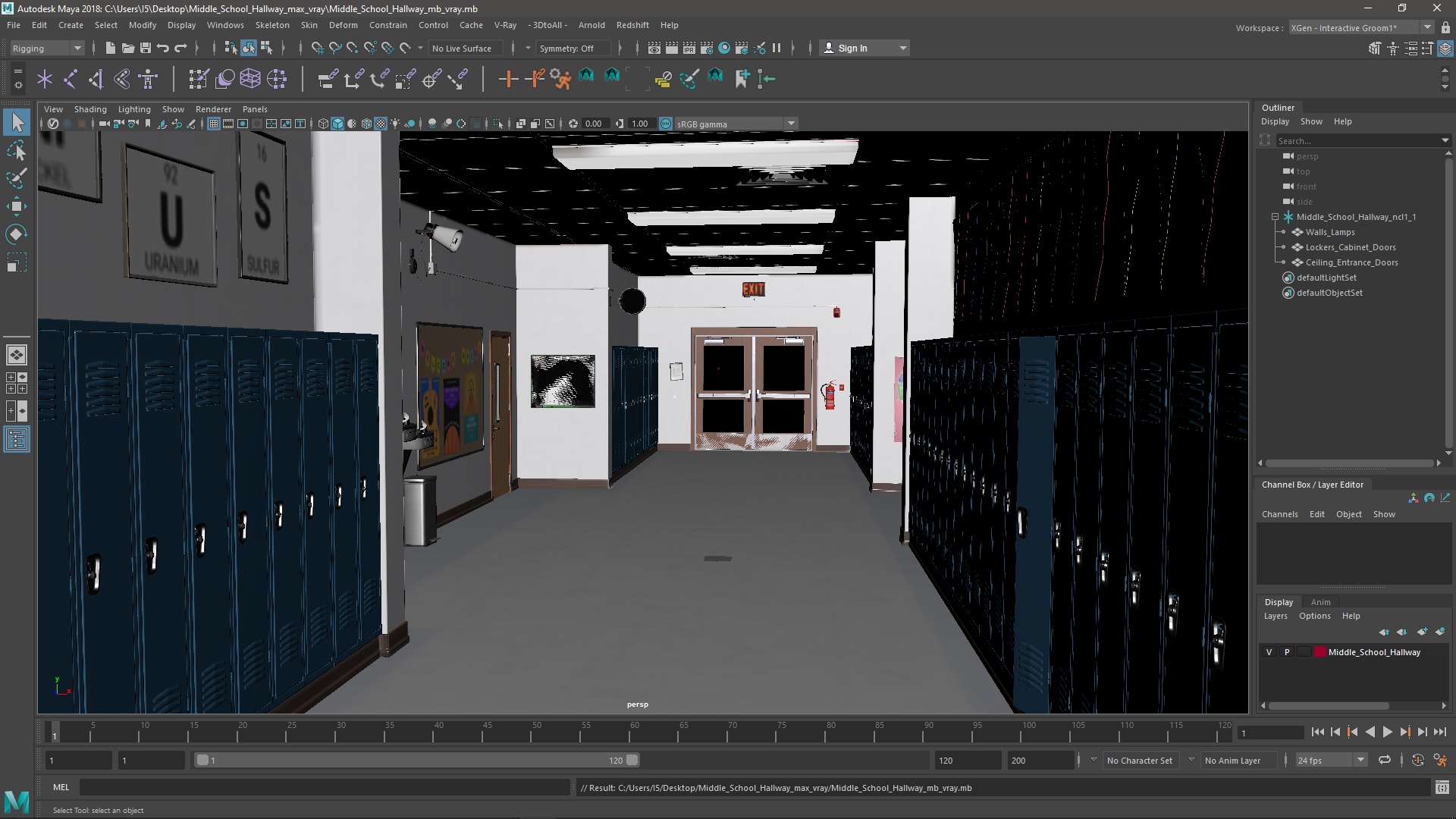 3D Middle School Hallway