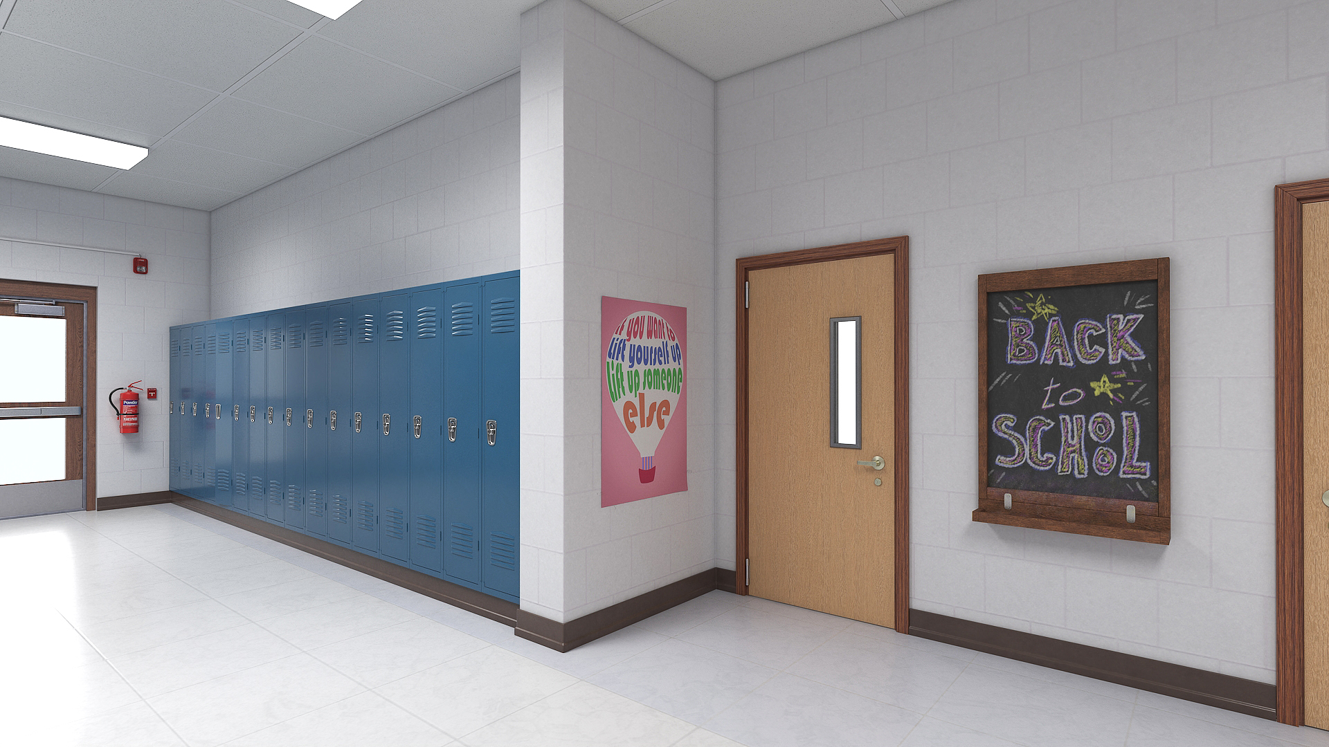 3D Middle School Hallway