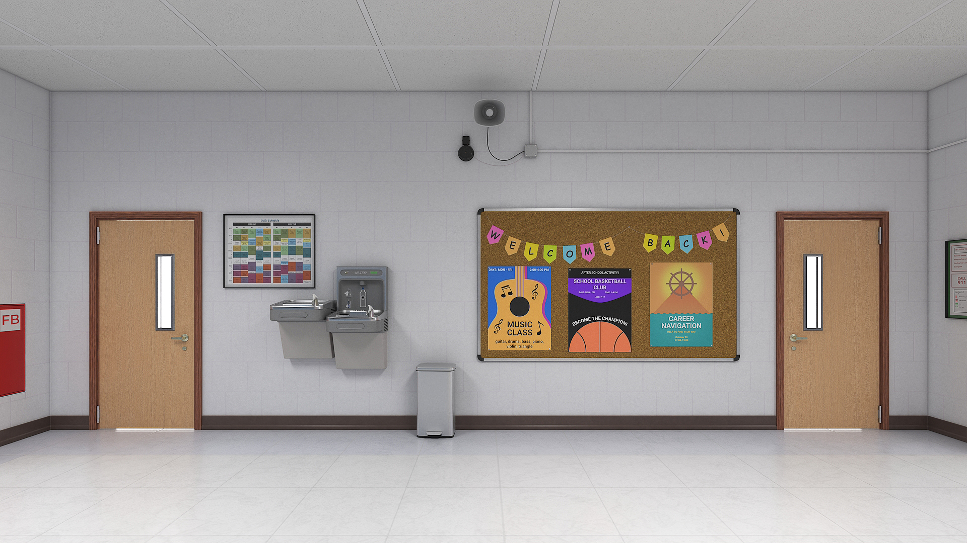 3D Middle School Hallway