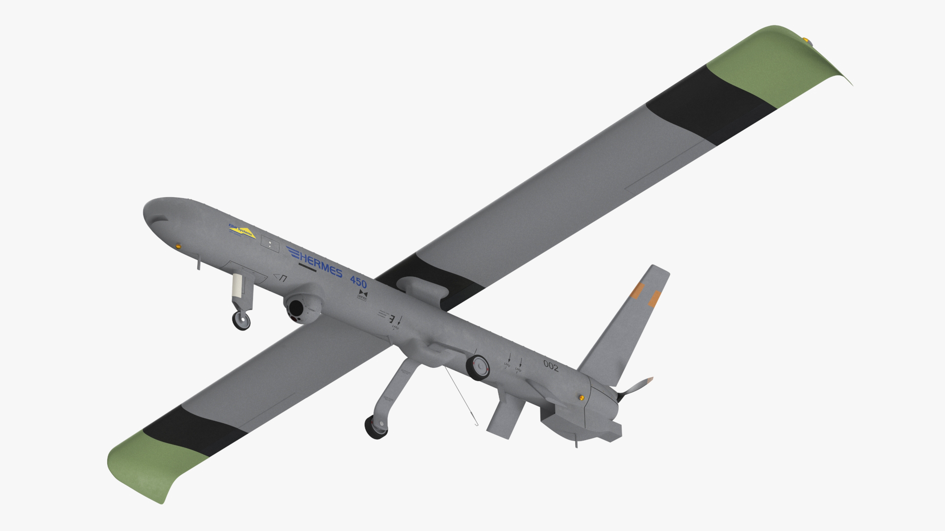 3D Hermes 450 Multi-Role High Performance Tactical UAS Rigged model