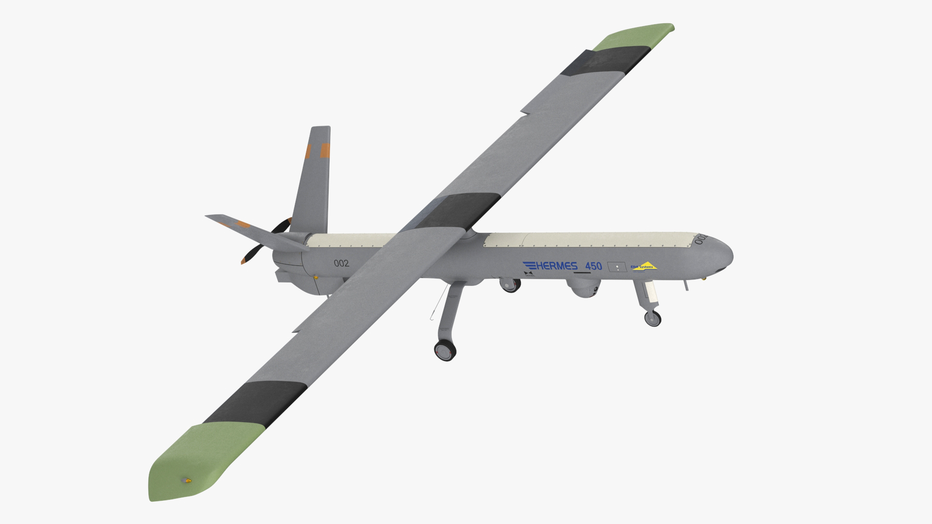 3D Hermes 450 Multi-Role High Performance Tactical UAS Rigged model