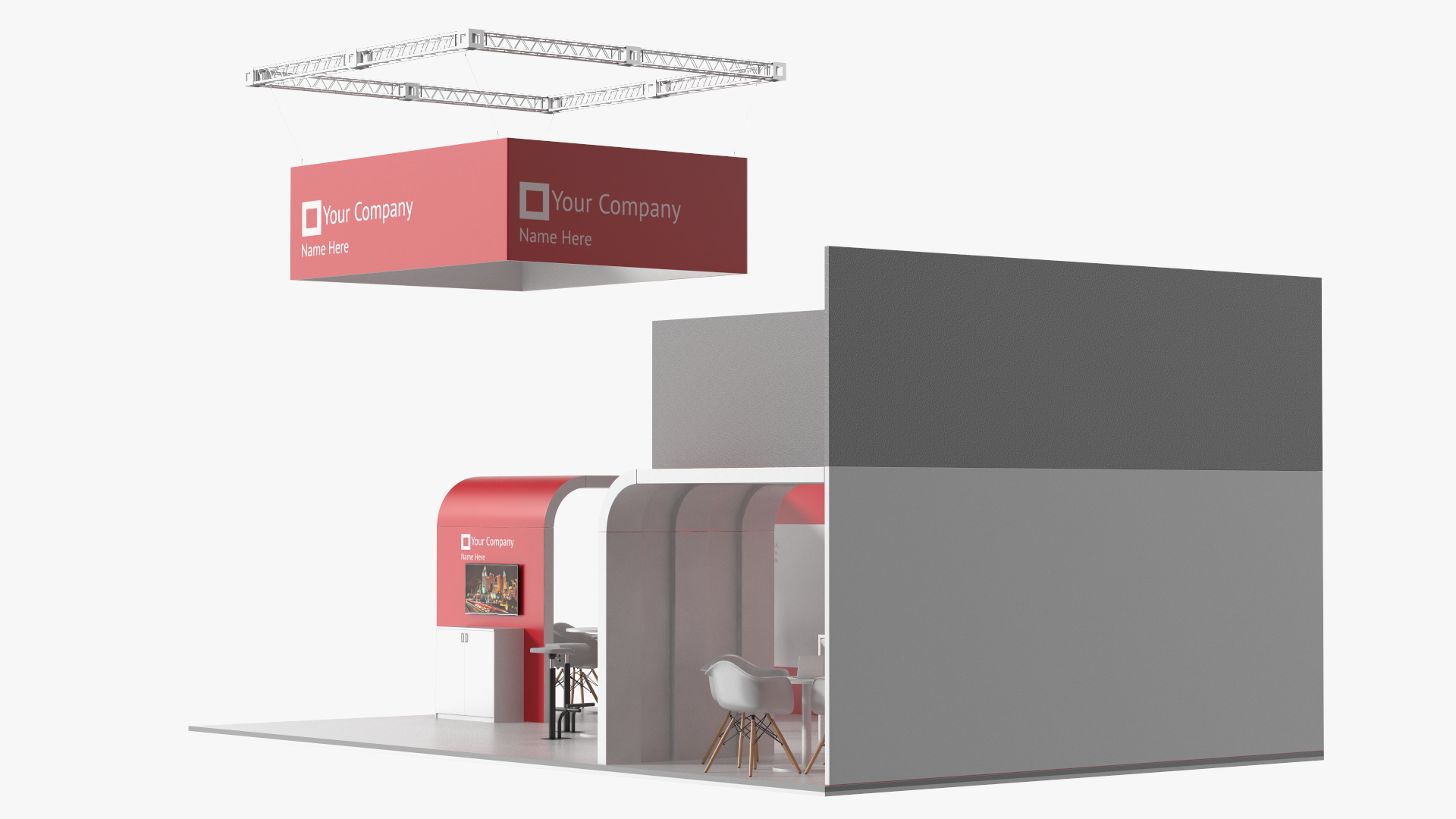 3D model Exhibition Stand Red