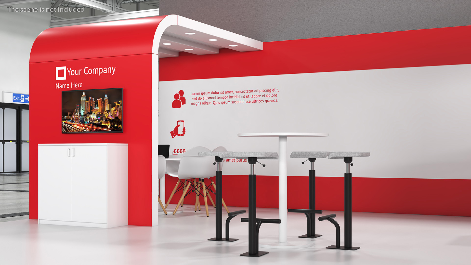 3D model Exhibition Stand Red