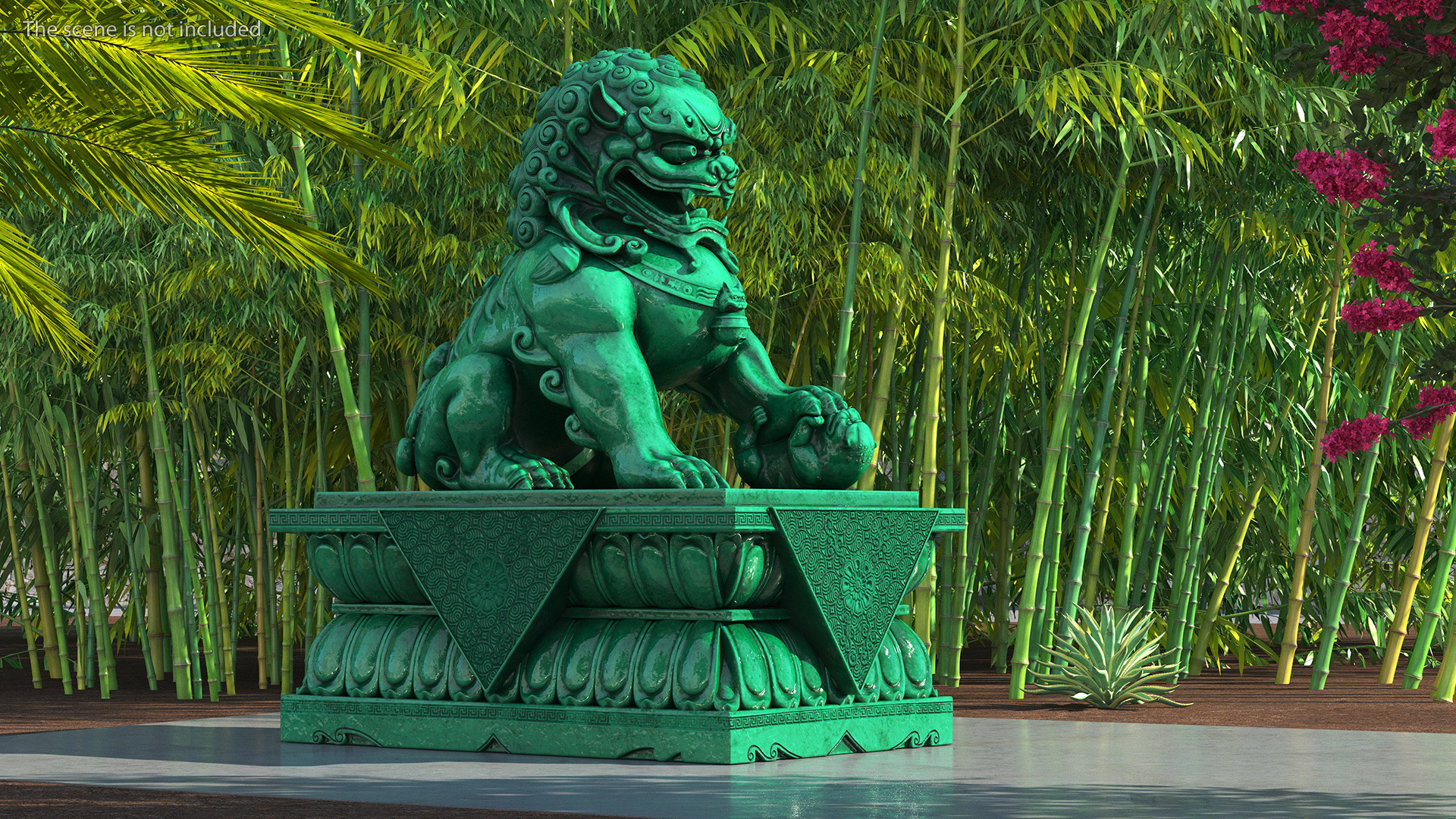 3D model Jade Guardian Lion Statue