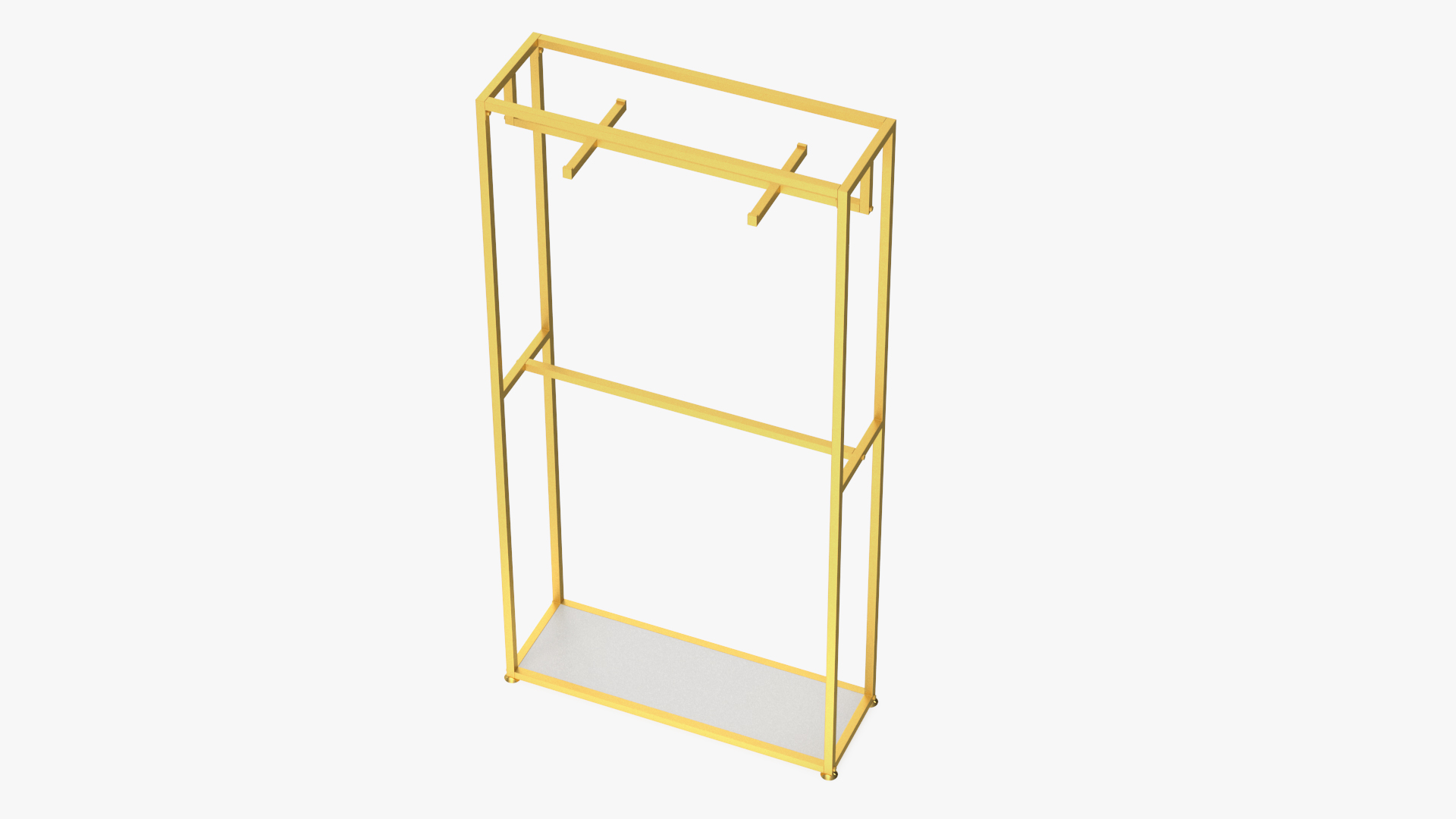 3D Double Coat Rack Gold