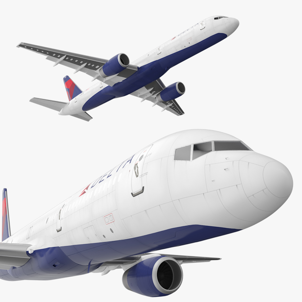 Delta Airlines Boeing 757 Commercial Airliner Rigged 3D