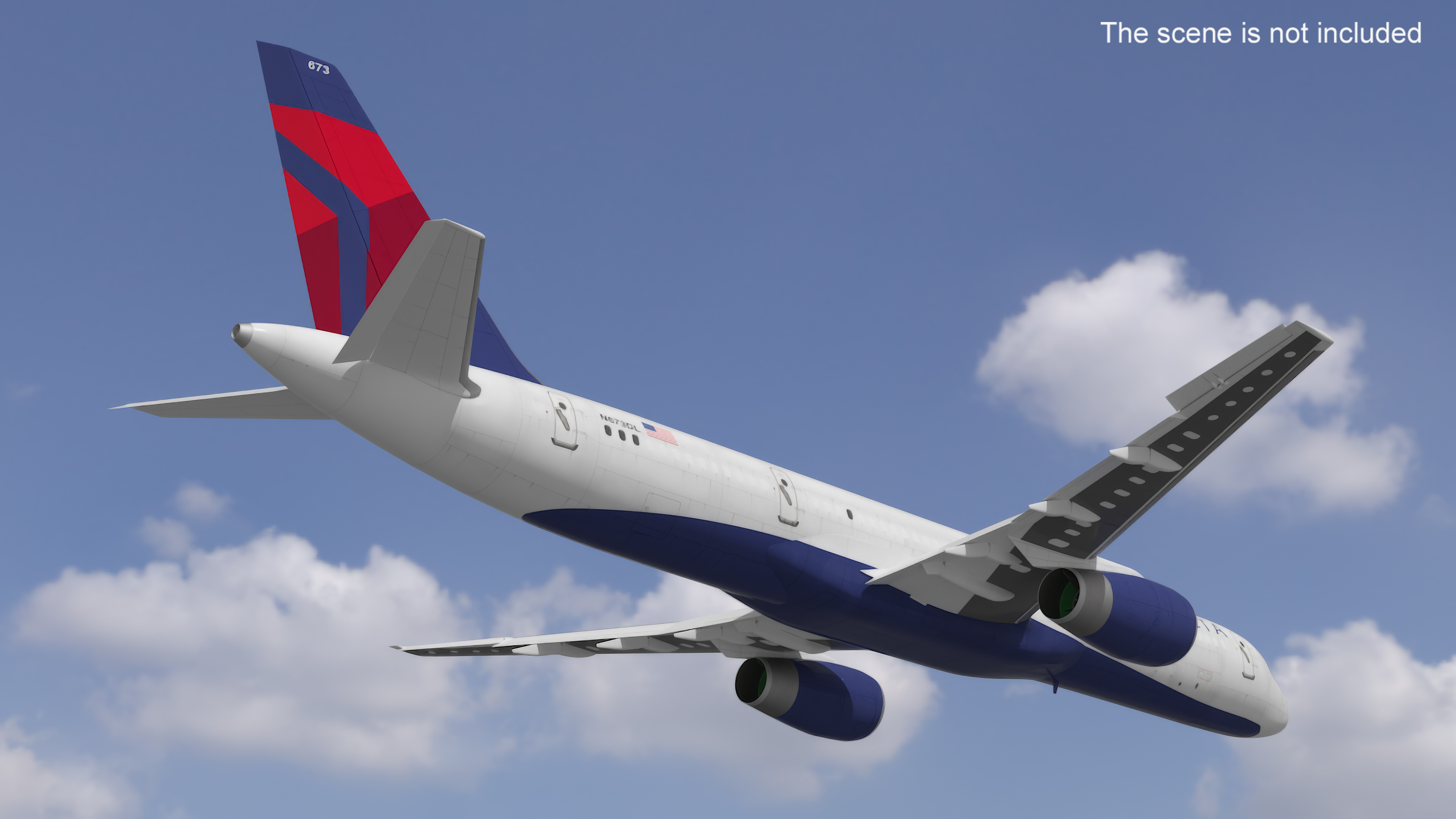 Delta Airlines Boeing 757 Commercial Airliner Rigged 3D