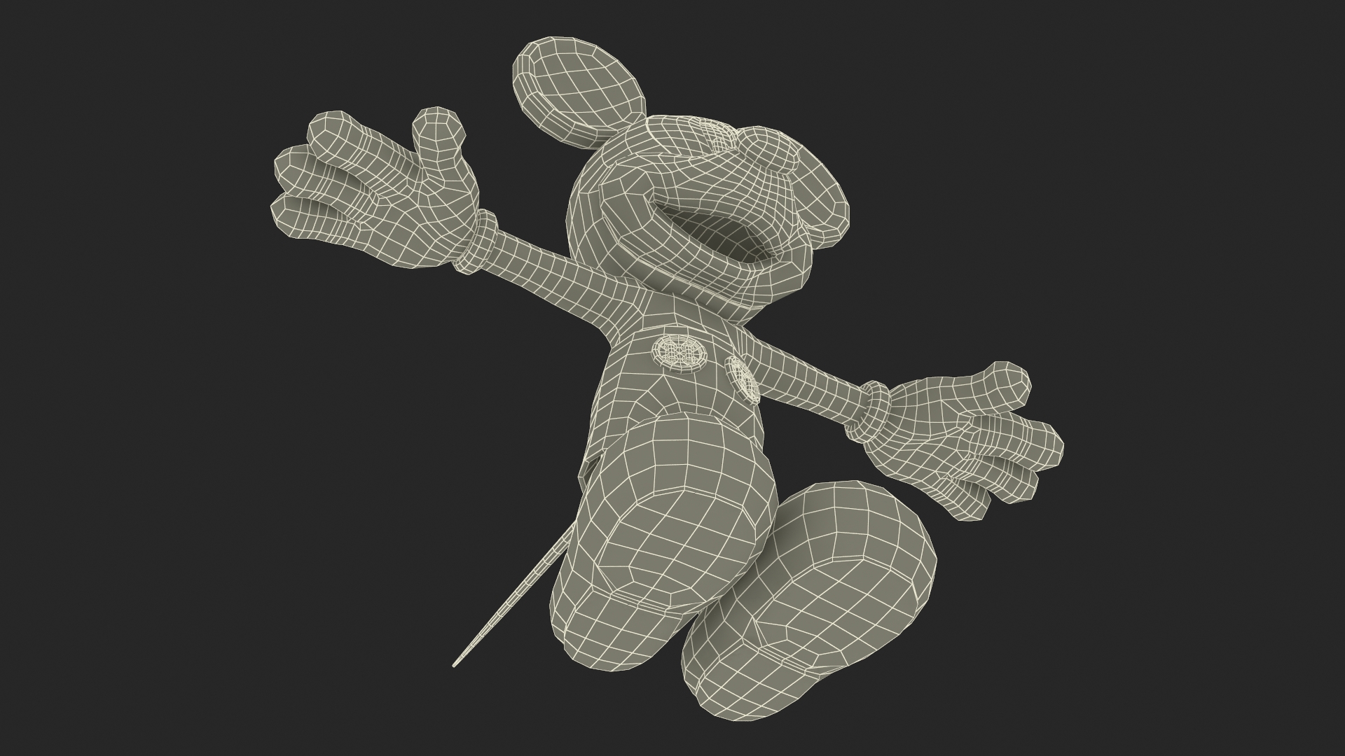 Mickey Mouse T-pose 3D model