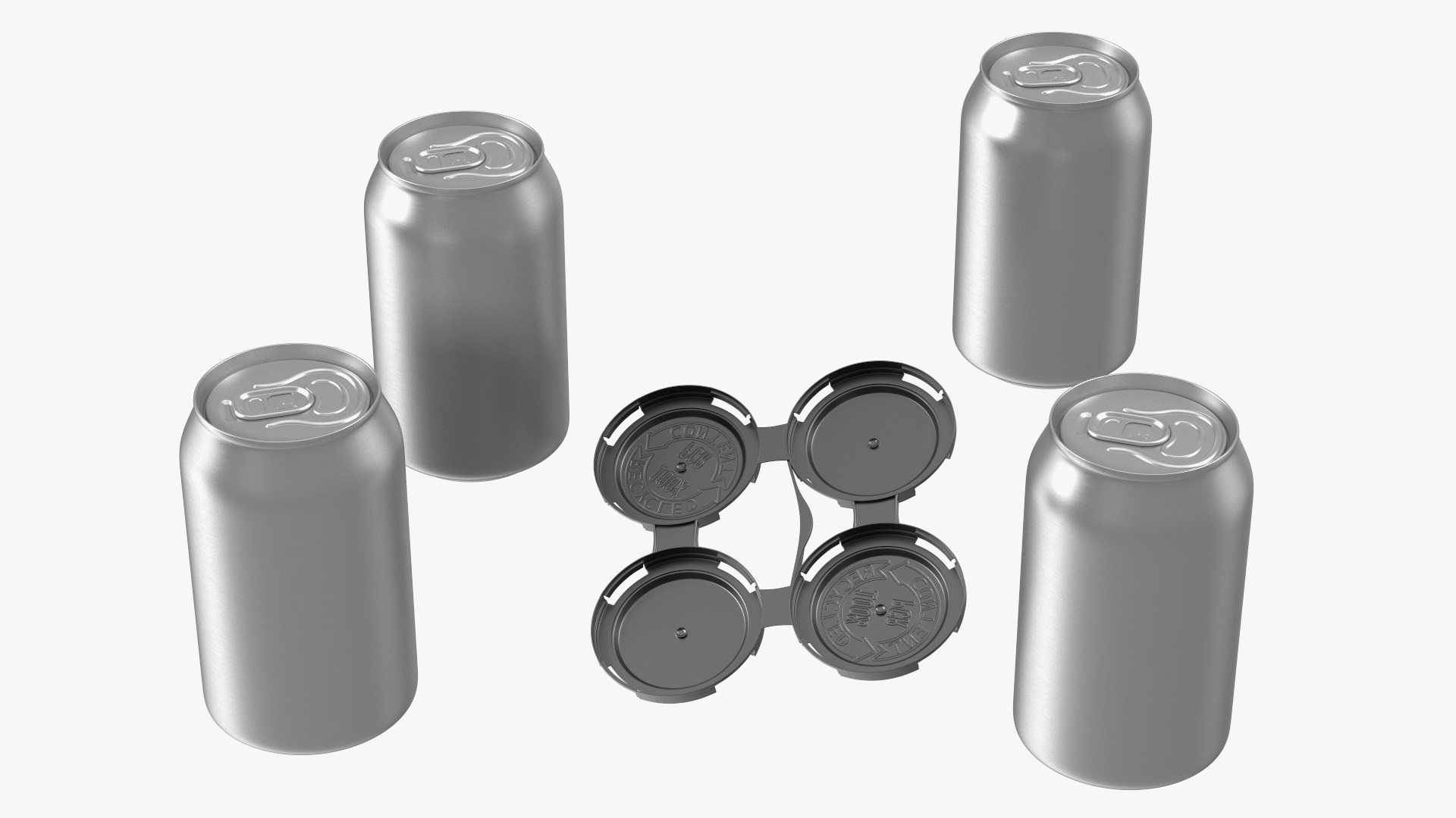 Reusable 4 Pack Soda Can Plastic Holder 3D model