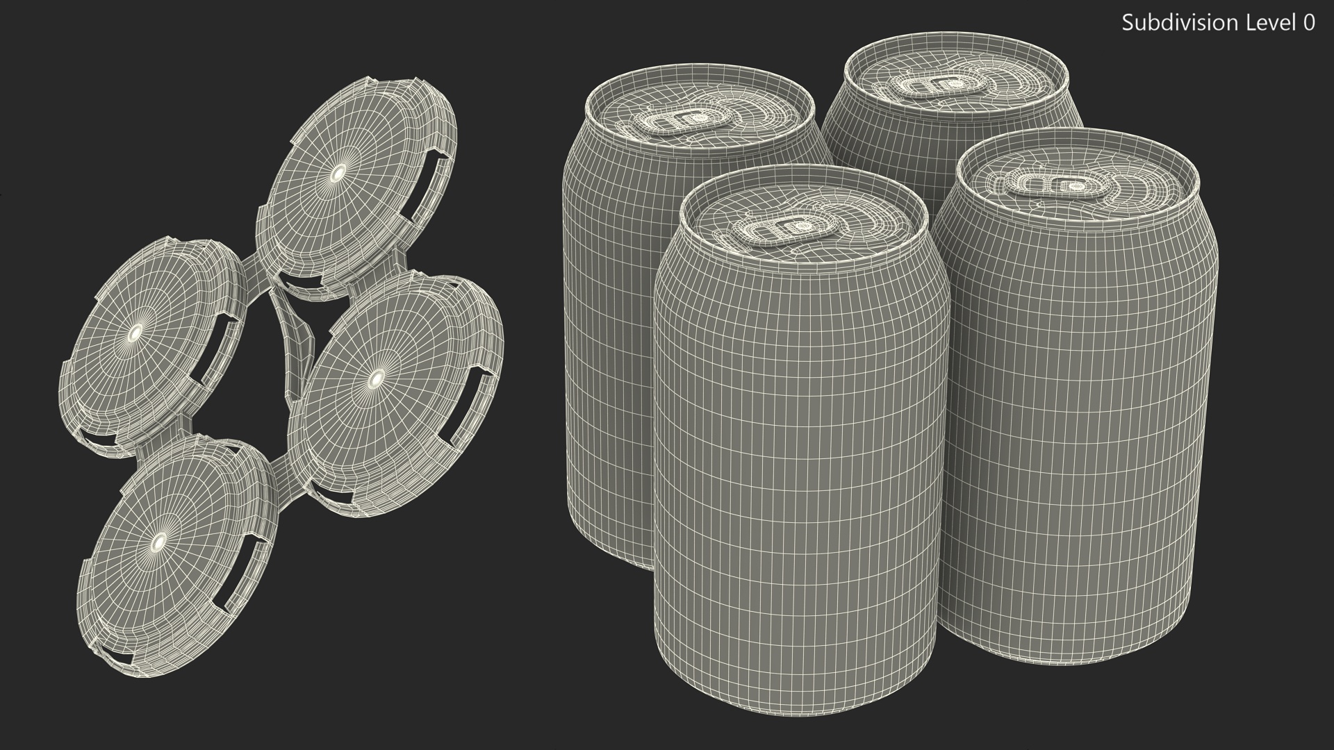 Reusable 4 Pack Soda Can Plastic Holder 3D model