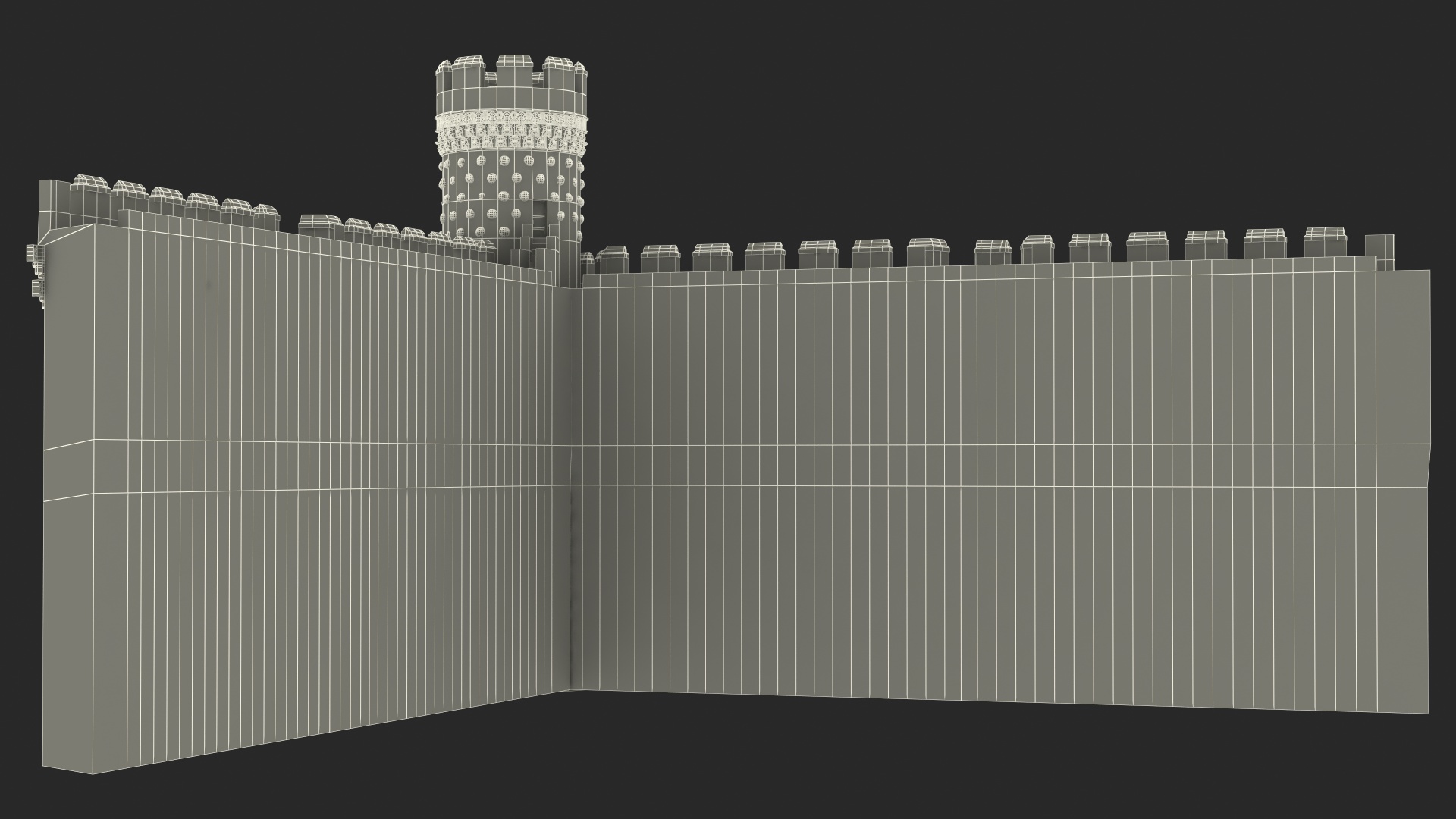 3D Castle Corner Wall model