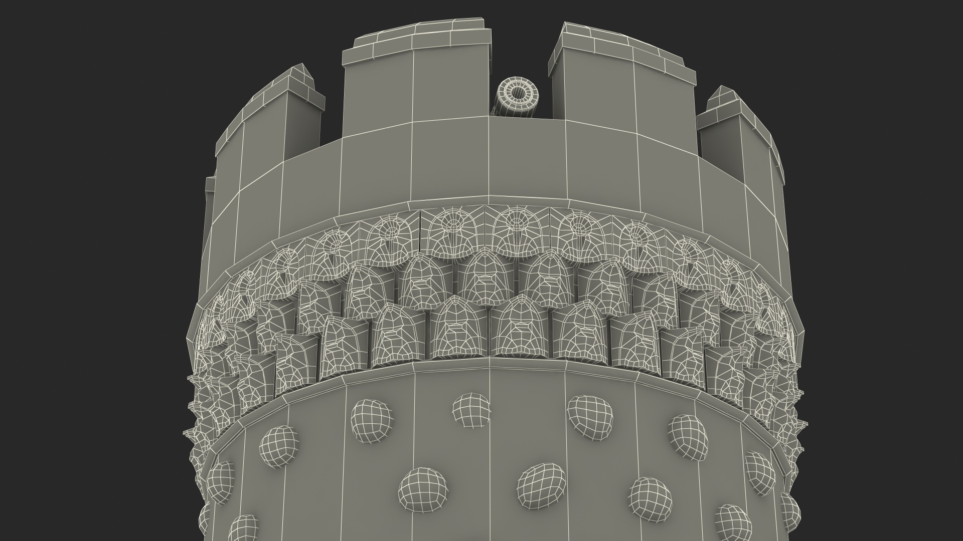 3D Castle Corner Wall model