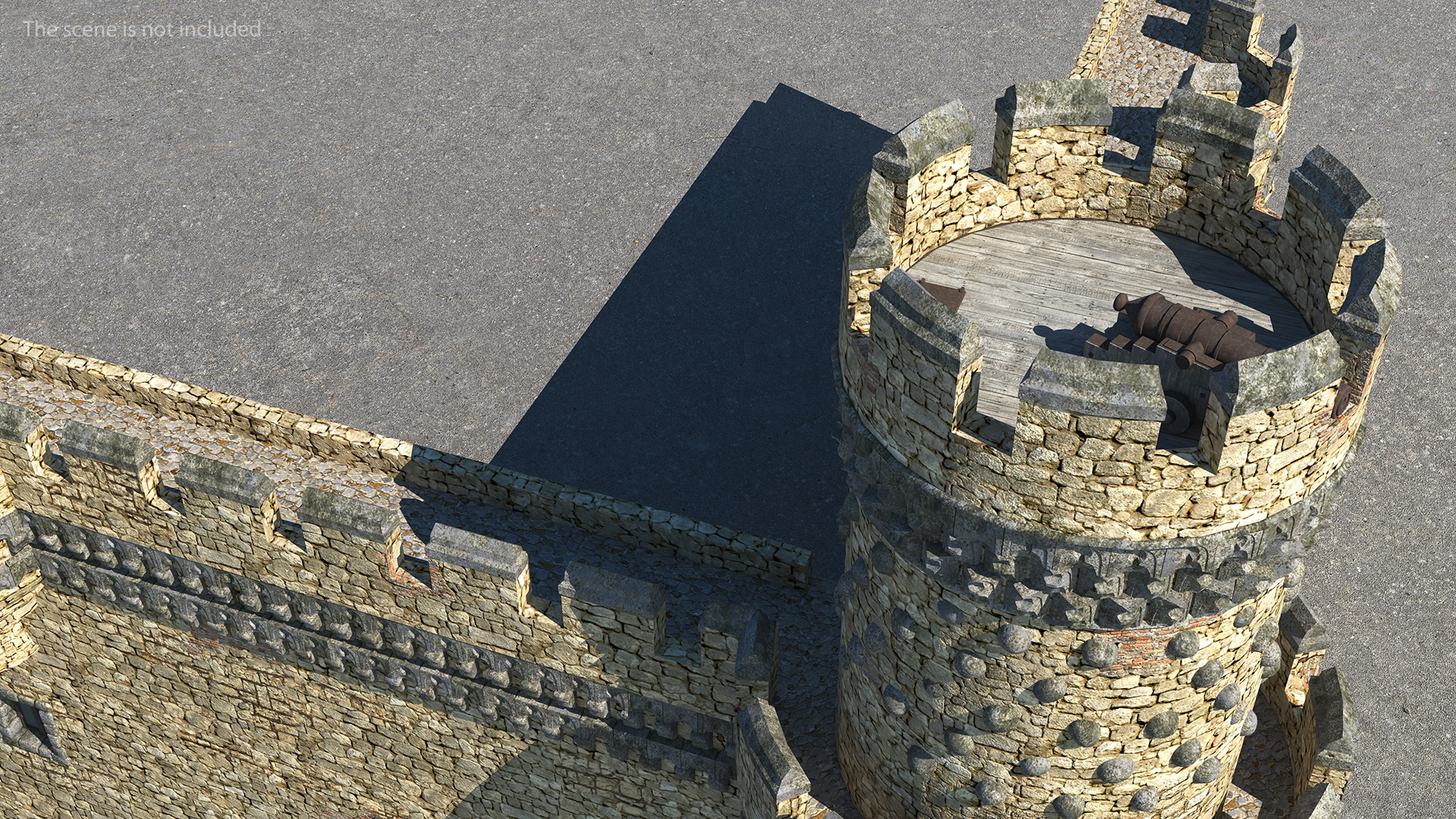 3D Castle Corner Wall model