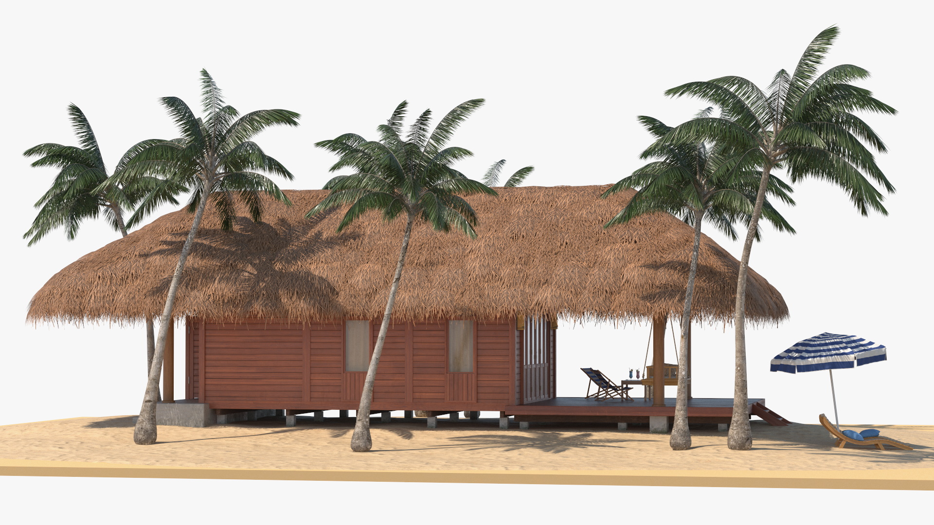 3D model Beach Hut Scene