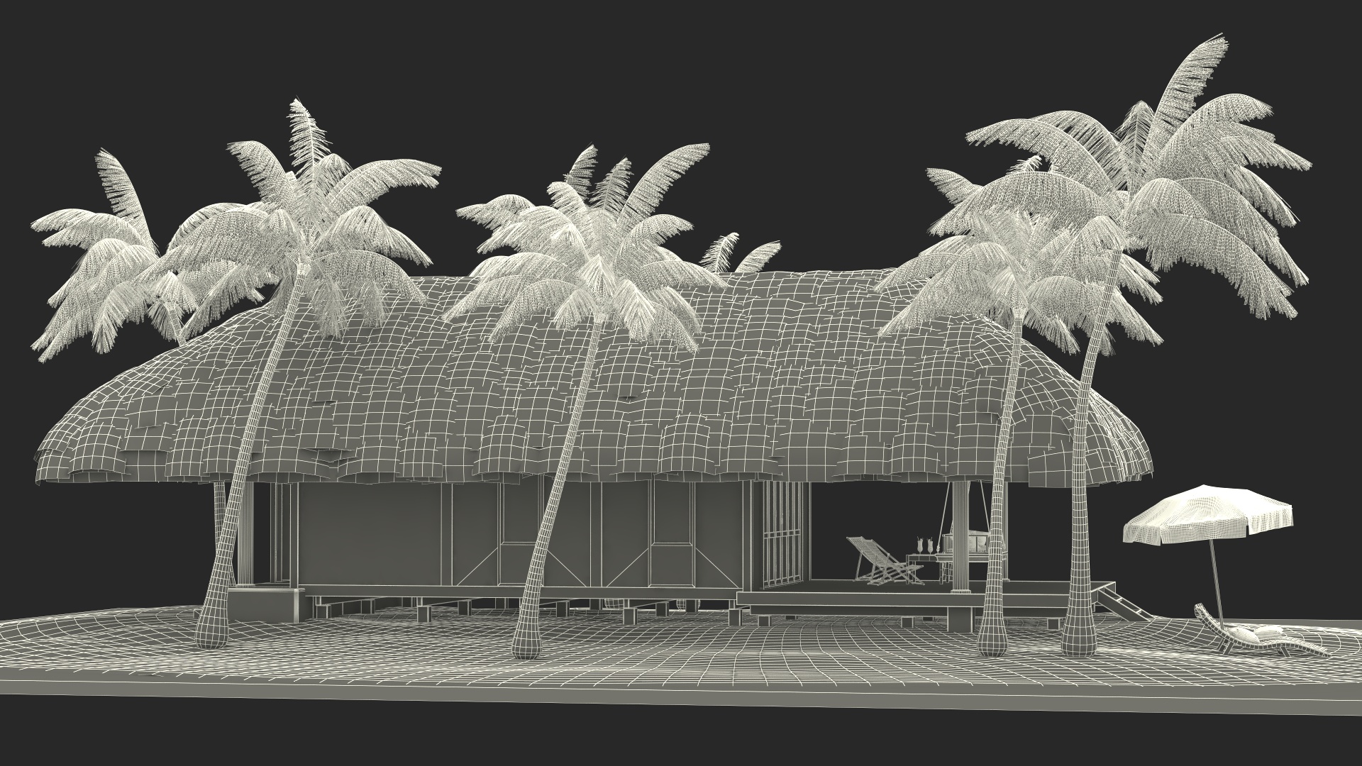 3D model Beach Hut Scene