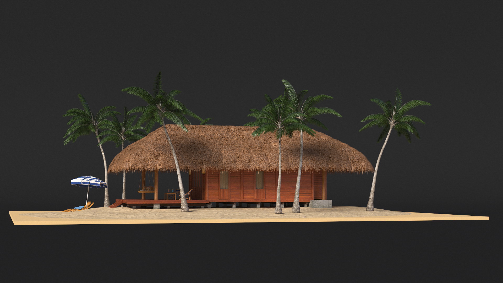 3D model Beach Hut Scene