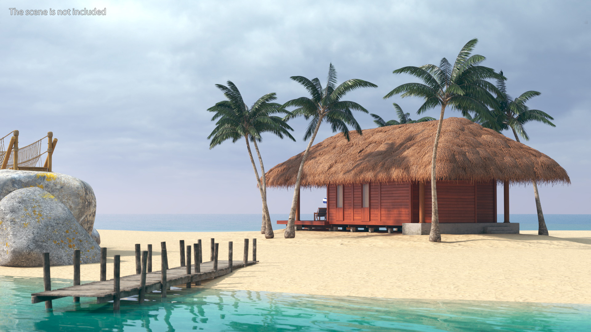 3D model Beach Hut Scene