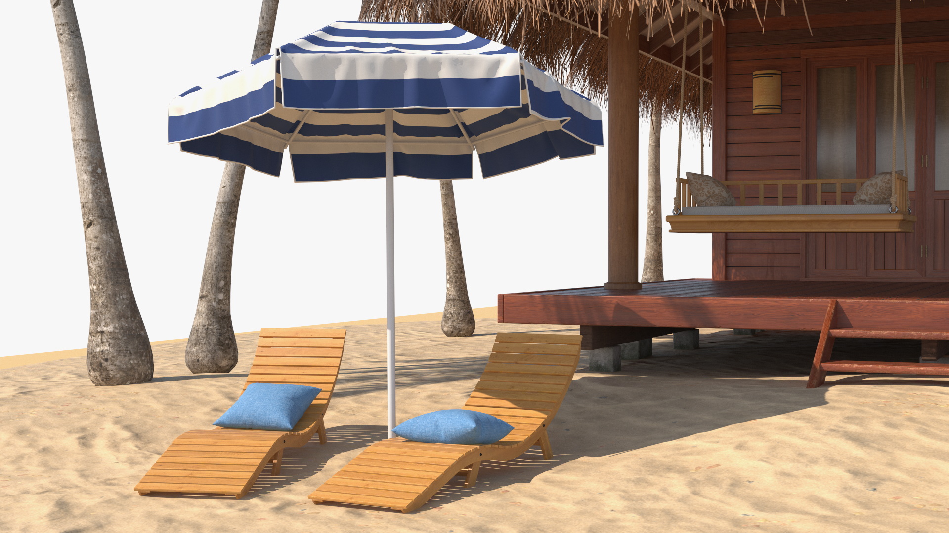 3D model Beach Hut Scene