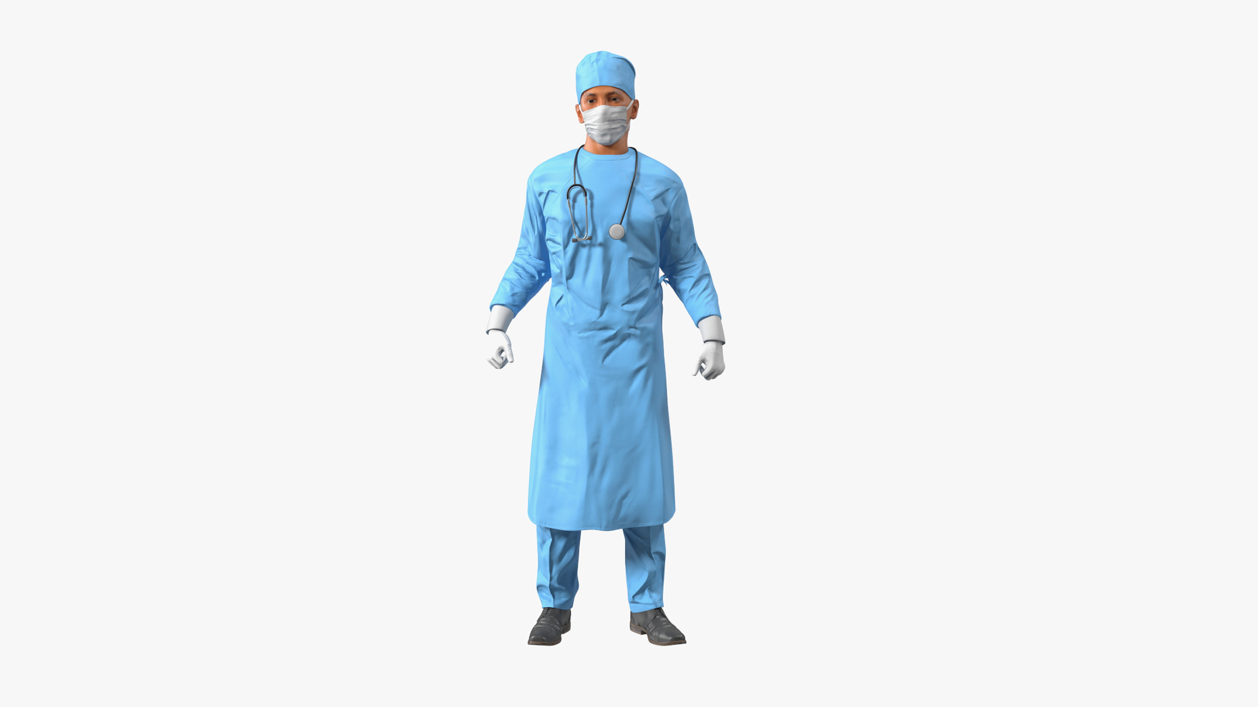 3D Surgeon Doctor in Mask Rigged for Maya model