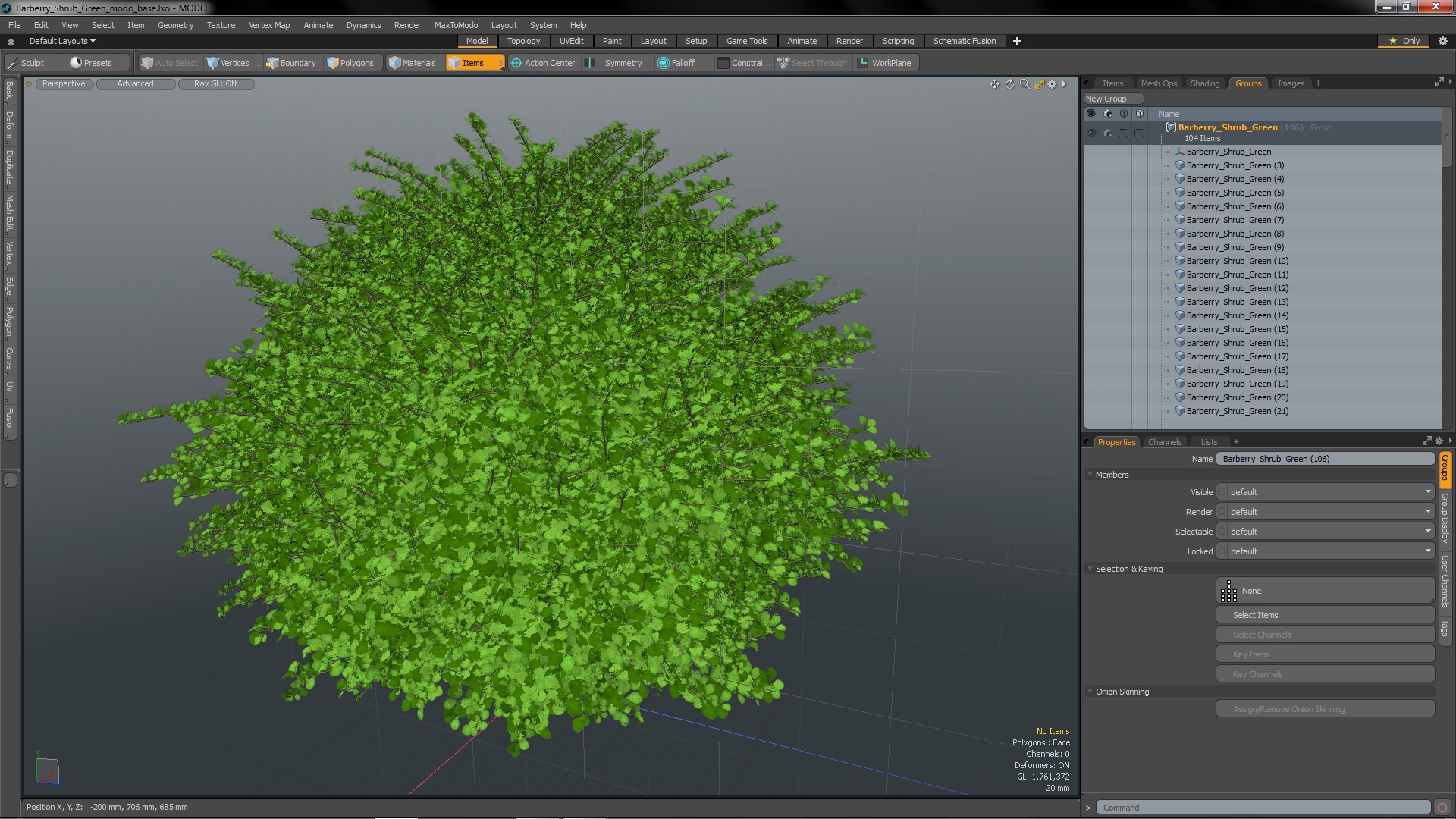 3D model Barberry Shrub Green