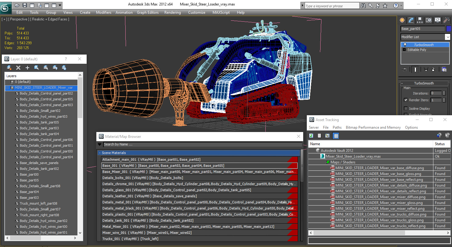 3D Mixer Skid Steer Loader model