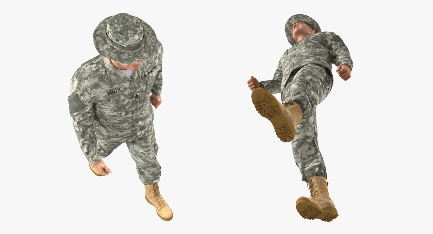 US Army Soldier Combat Uniform Marching 3D model