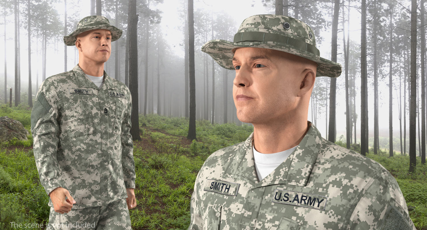 US Army Soldier Combat Uniform Marching 3D model