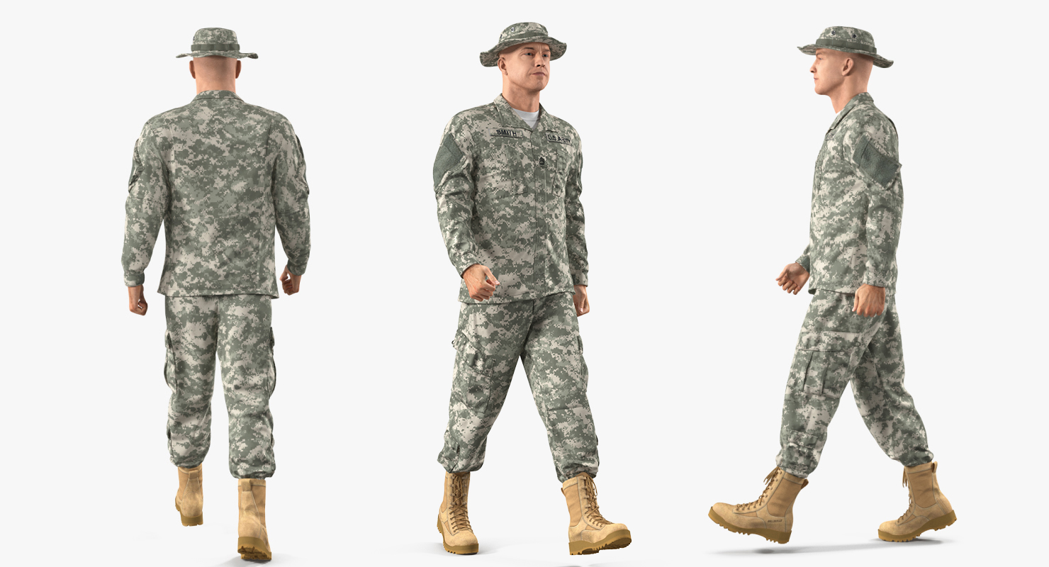 US Army Soldier Combat Uniform Marching 3D model