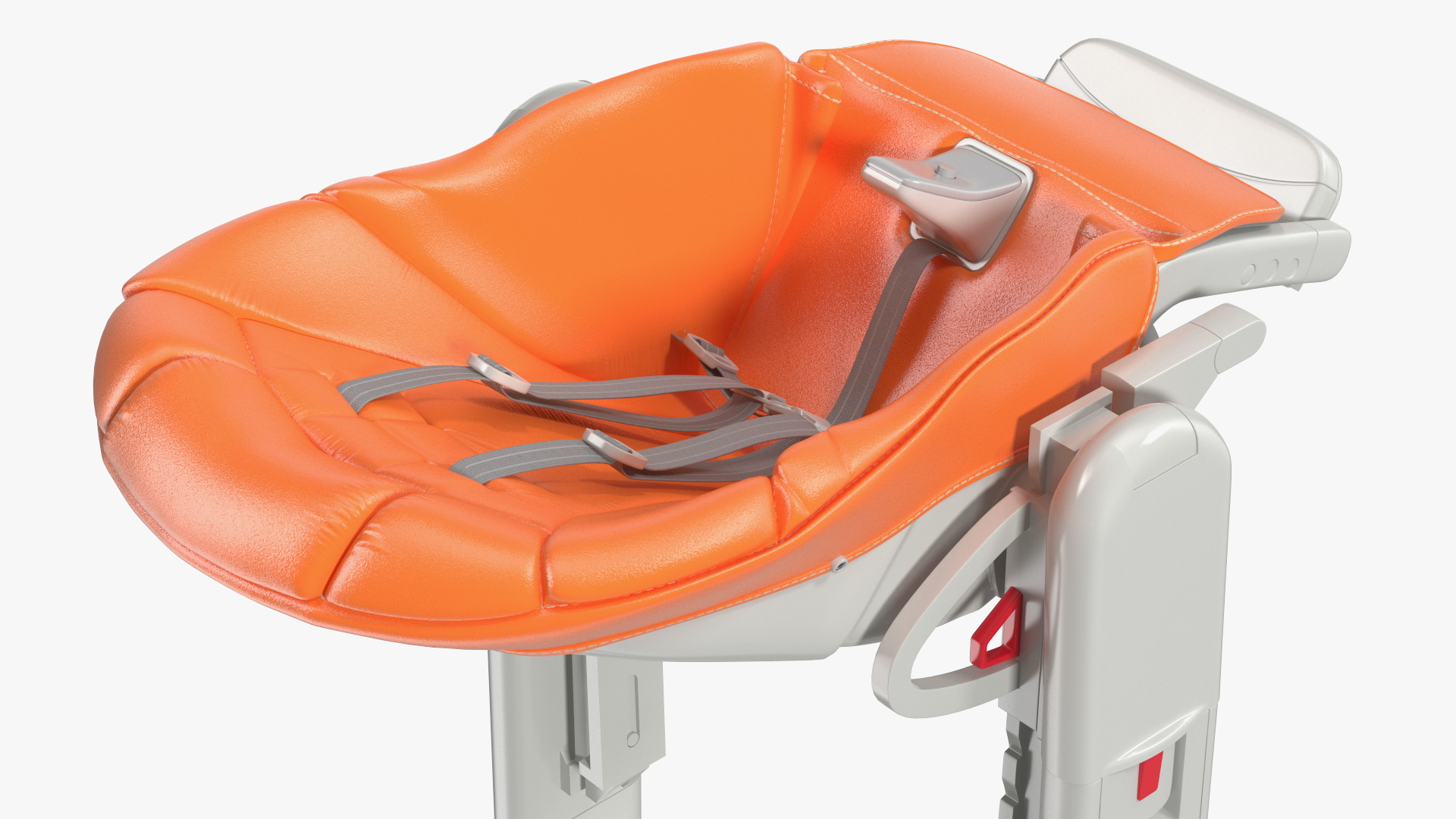 3D Baby Folding High Chair Horizontal Orange Rigged model