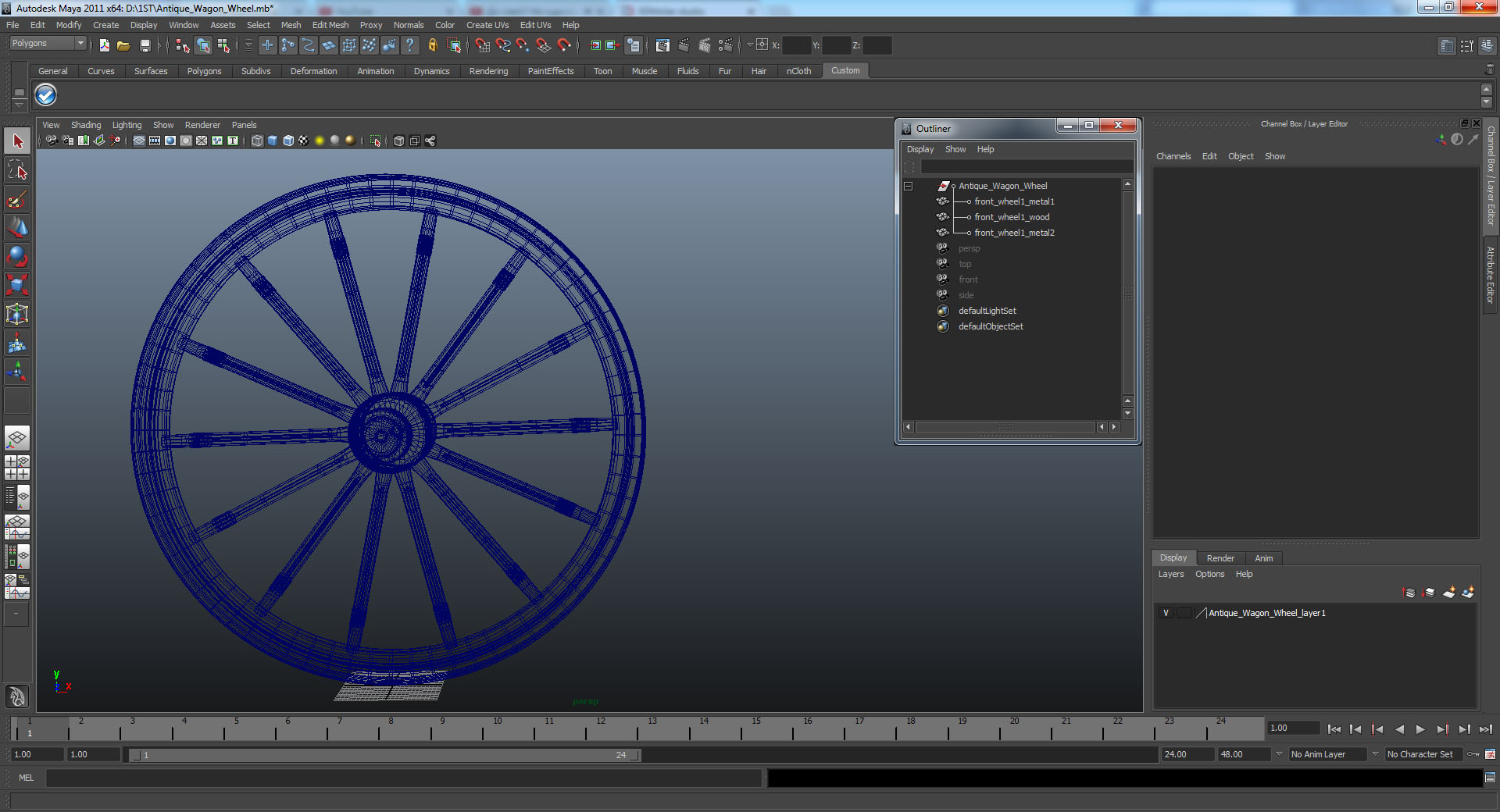 Antique Wagon Wheel 3D model