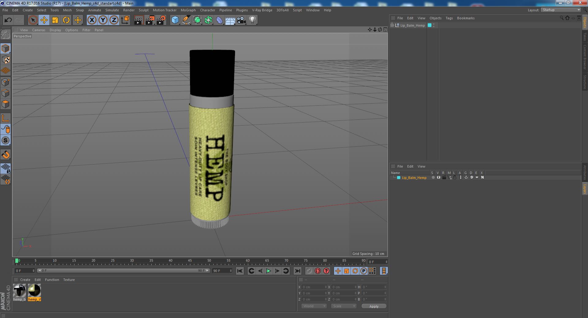 3D Lip Balm Hemp model