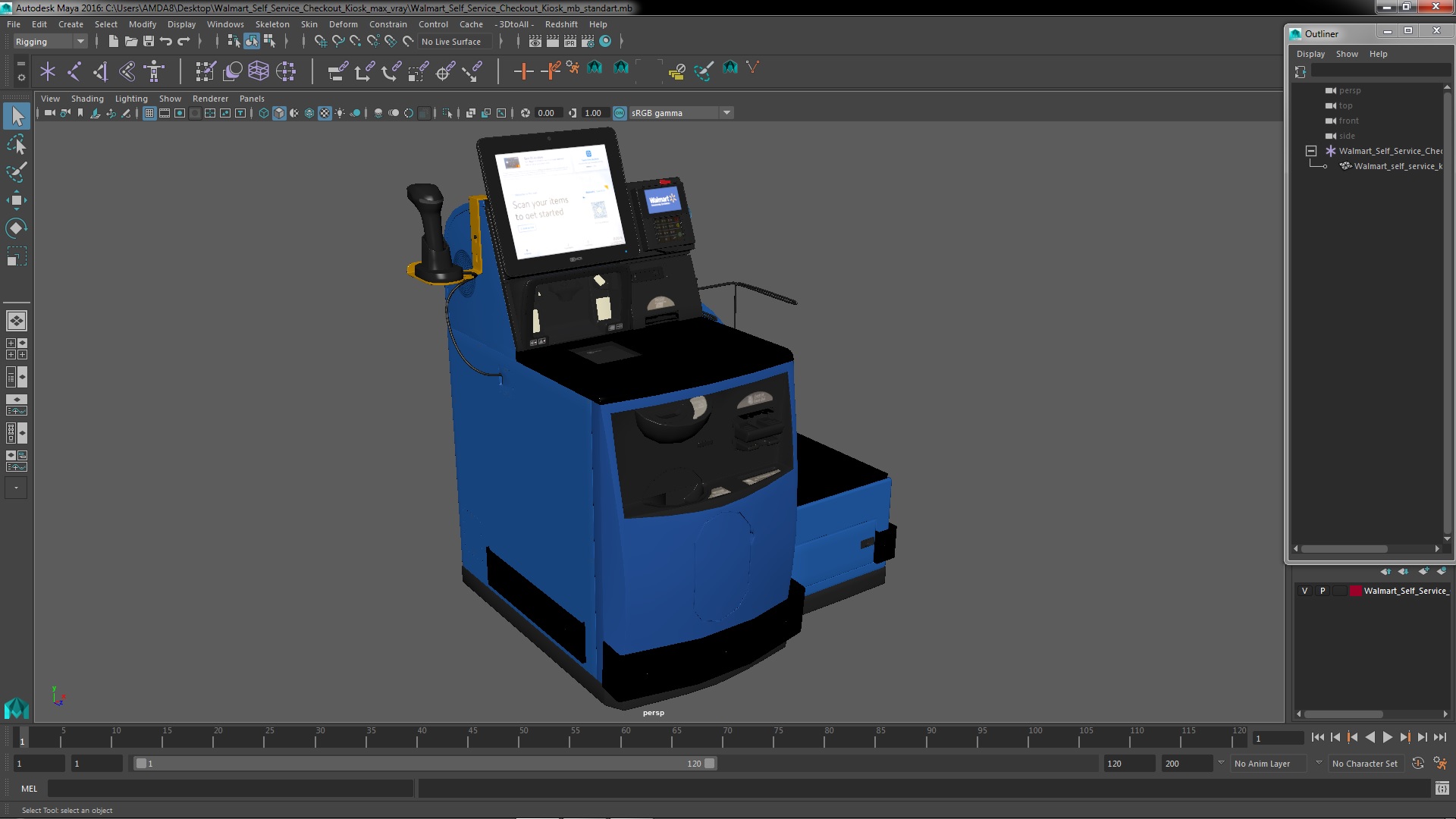 3D model Walmart Self Service Checkout Kiosk