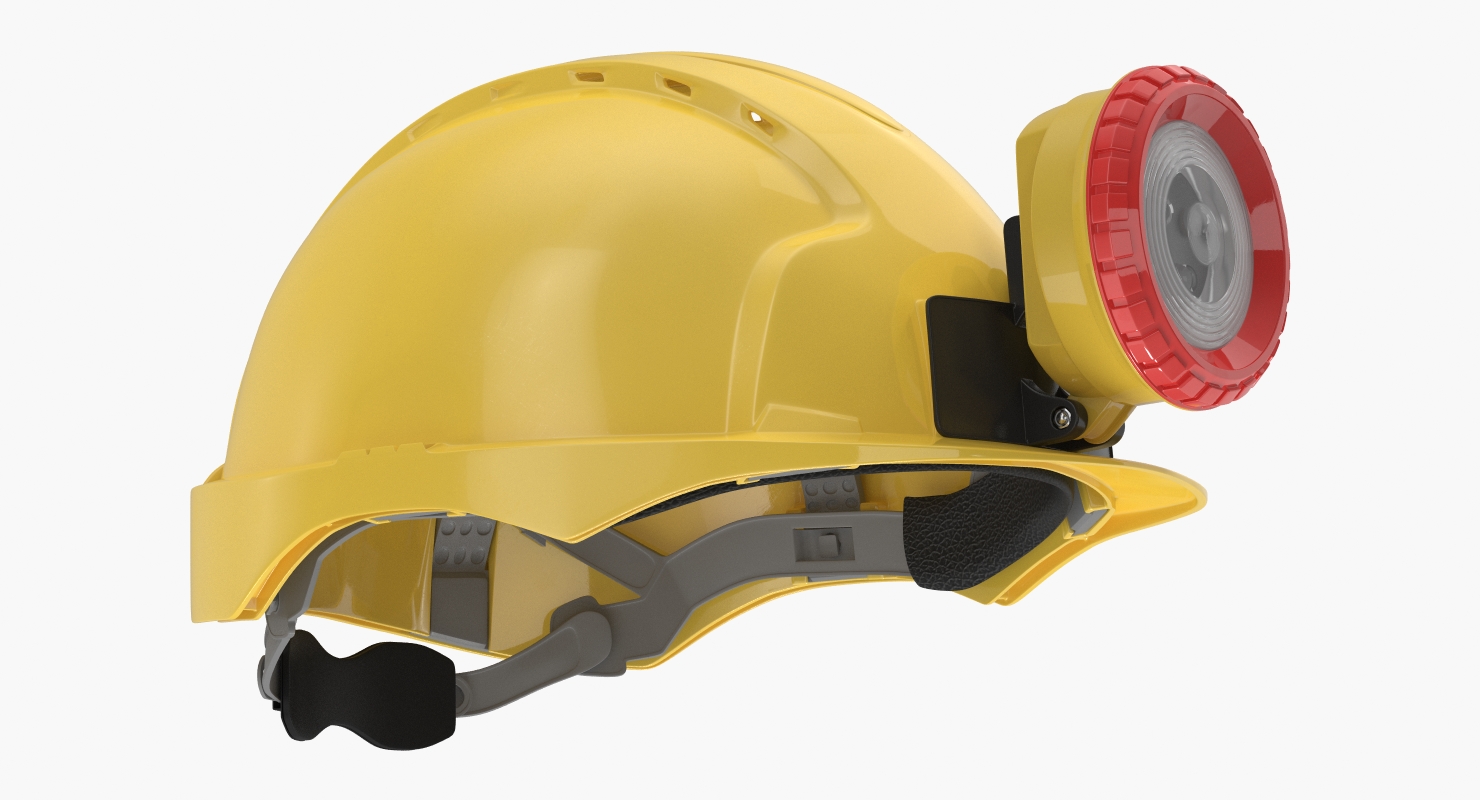 Mining Helmet with Light 3D model