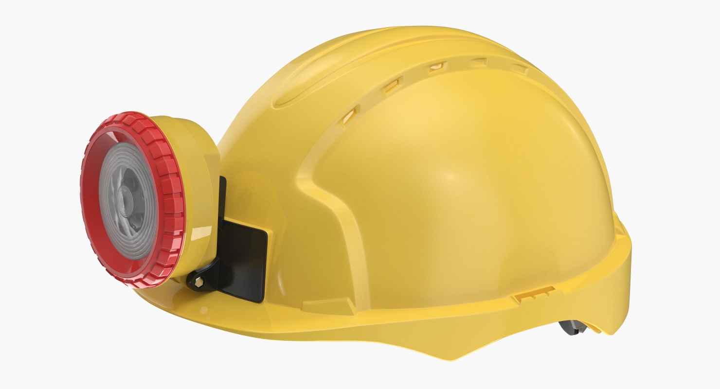 Mining Helmet with Light 3D model