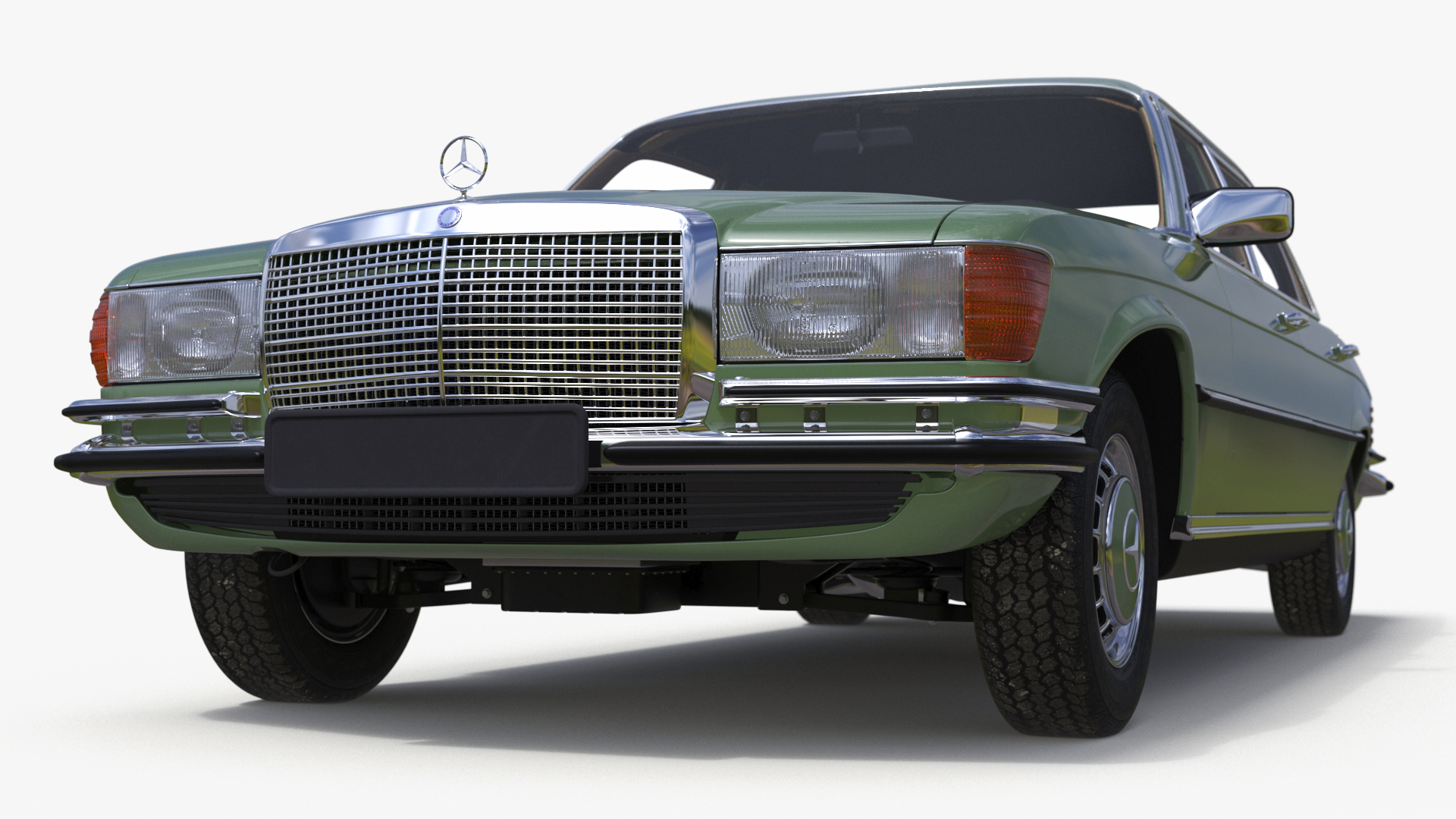 Classic Mercedes Benz 350 SE Green 3D model