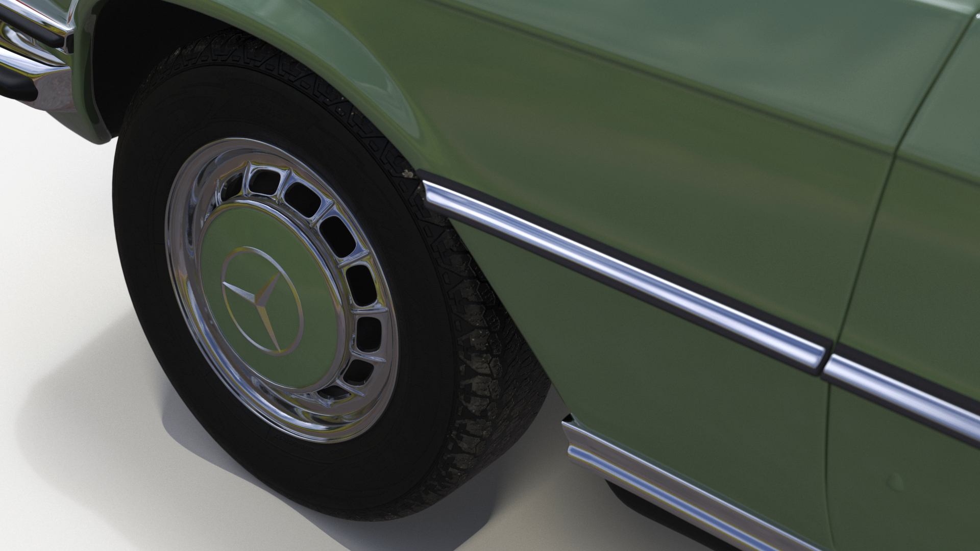 Classic Mercedes Benz 350 SE Green 3D model